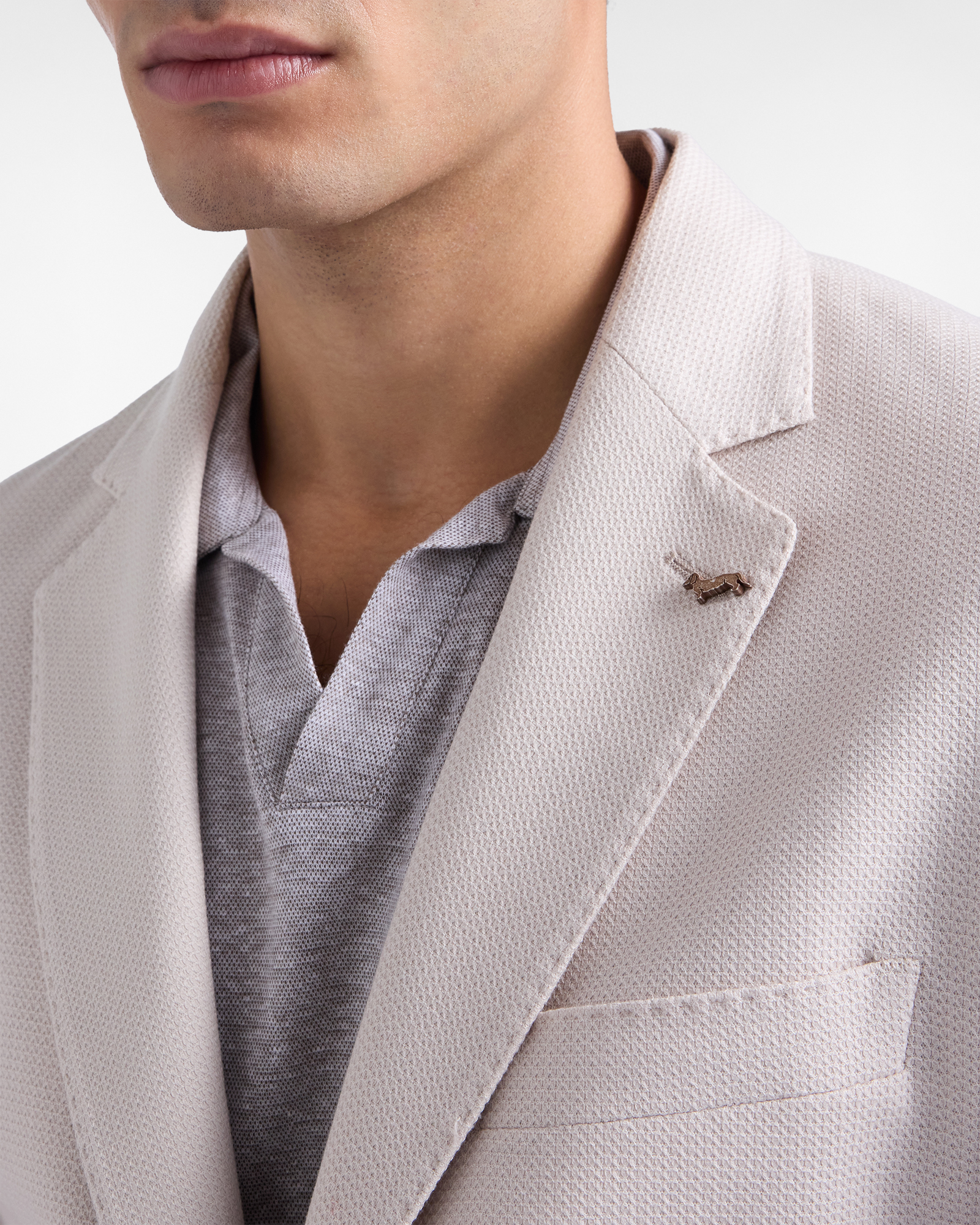 Men's Craftsmanship in Color leno weave jacket, Beige, large image number 2
