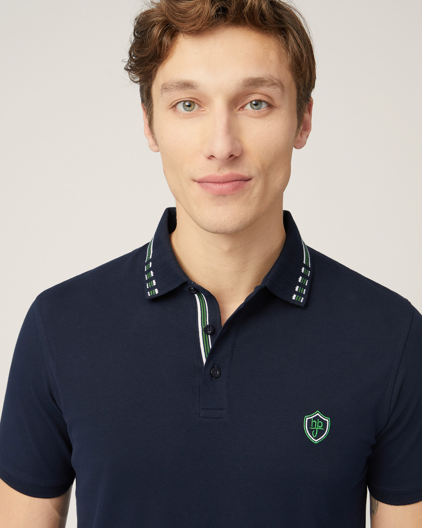 Polo with Branded Patch, Dark Blue, large image number 2