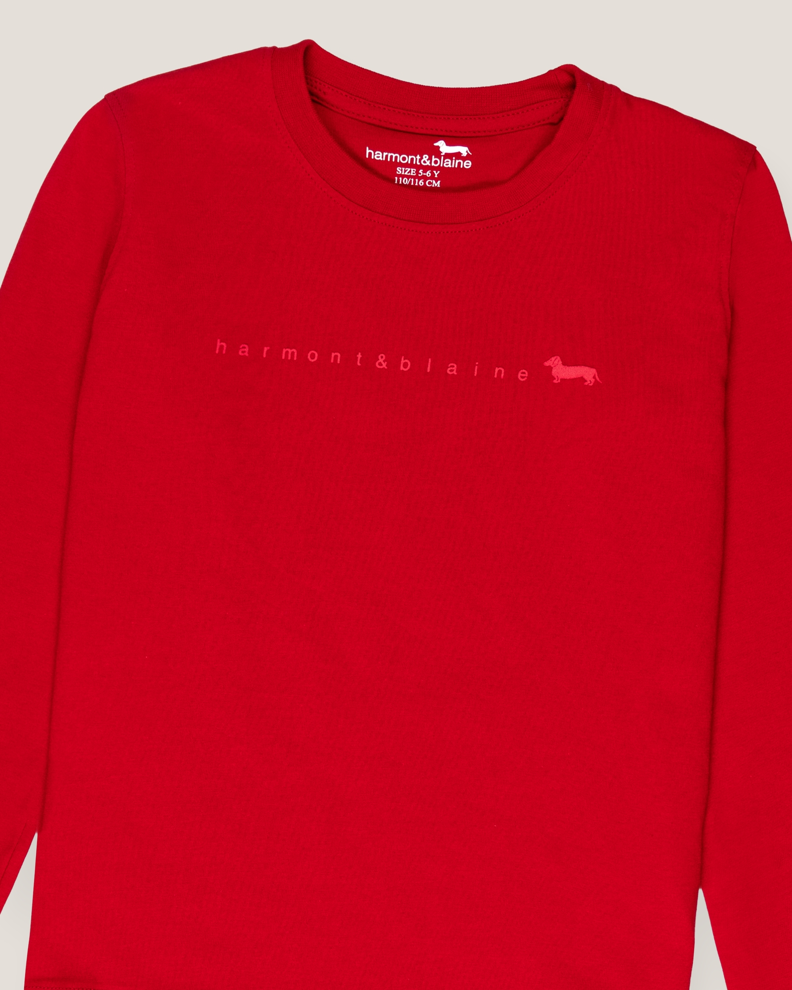 Basic long-sleeve t-shirt, Red, large