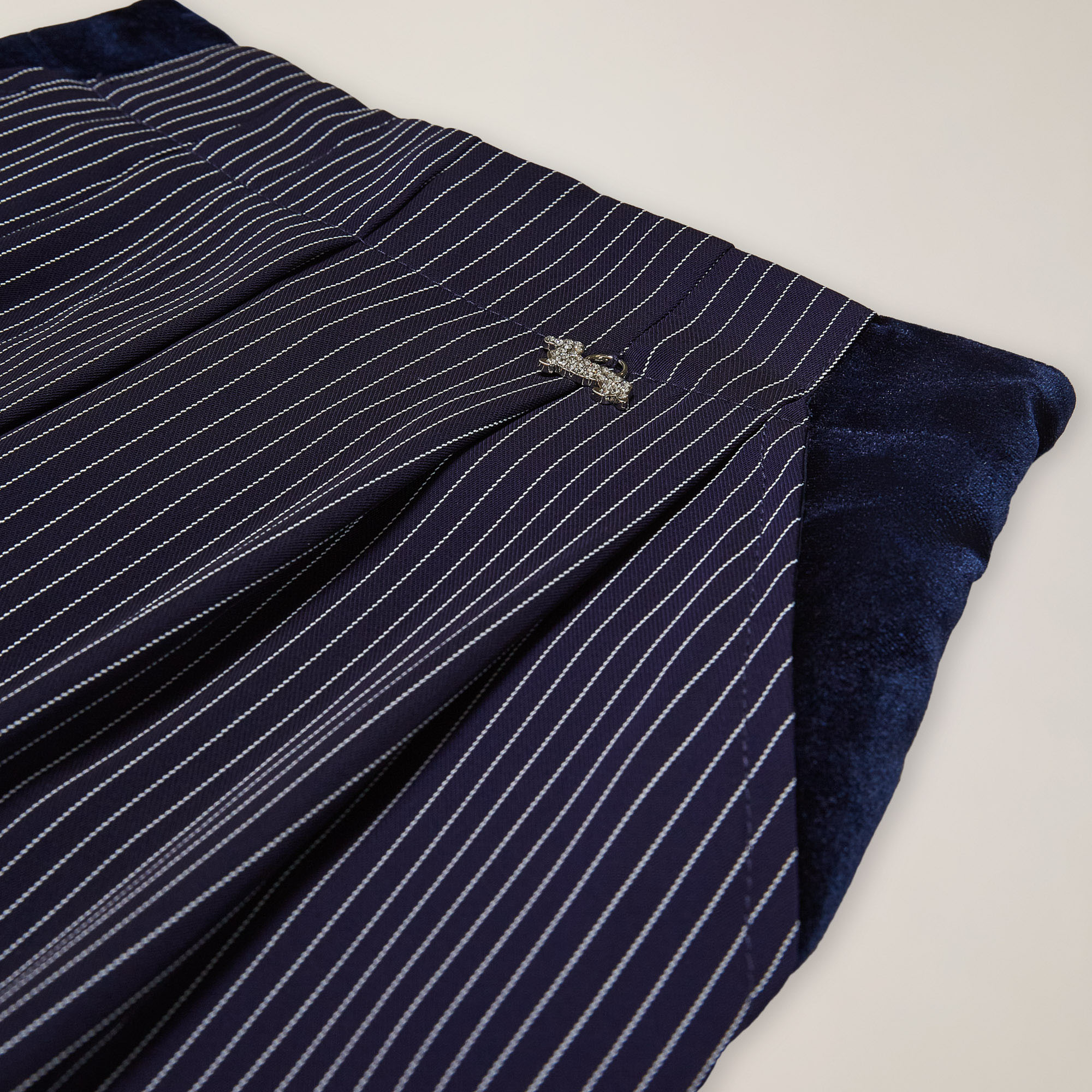 Pantalone palazzo gessato, Blu Navy, large image number 2