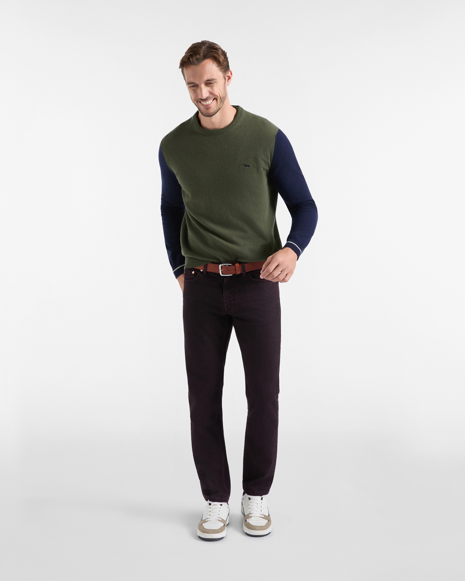Men's regular fit sweater in a  cashmere blend, SPORT GREEN, large image number 3