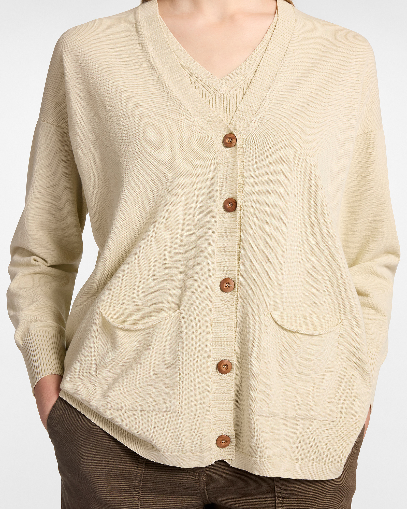 Maxi Cardigan in Cotone Capsule Earth Dye, Verde, large image number 2