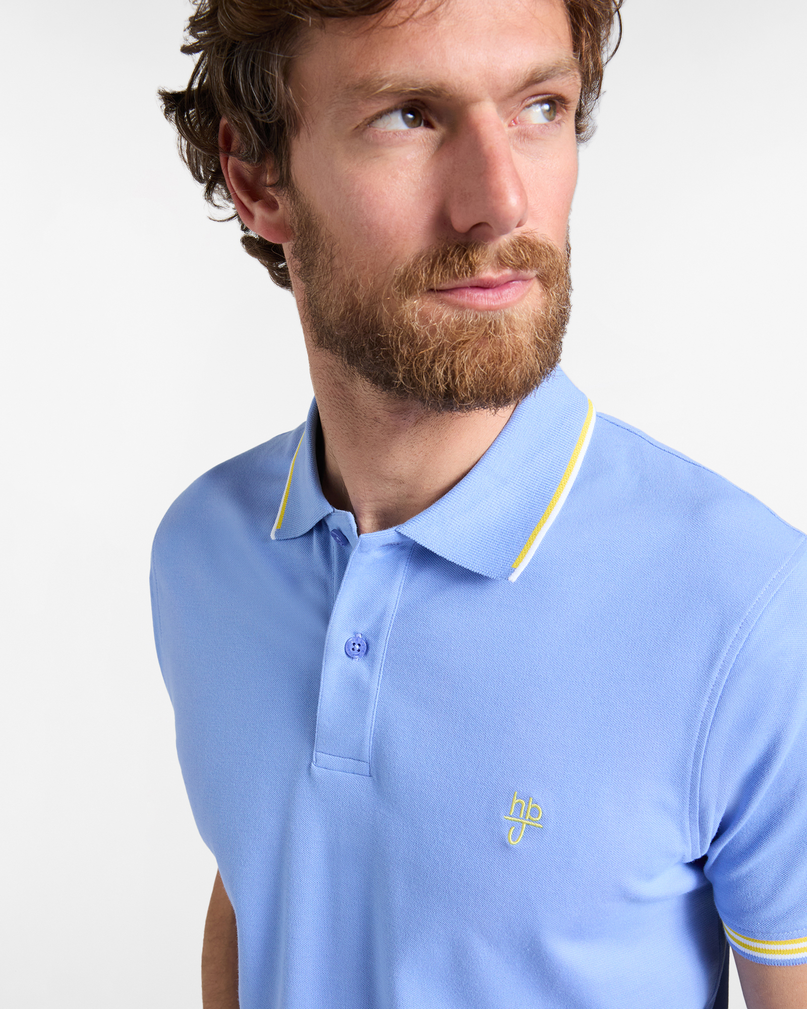 Polo uomo narrow fit con doppio logo, Azzurro polvere, large image number 2