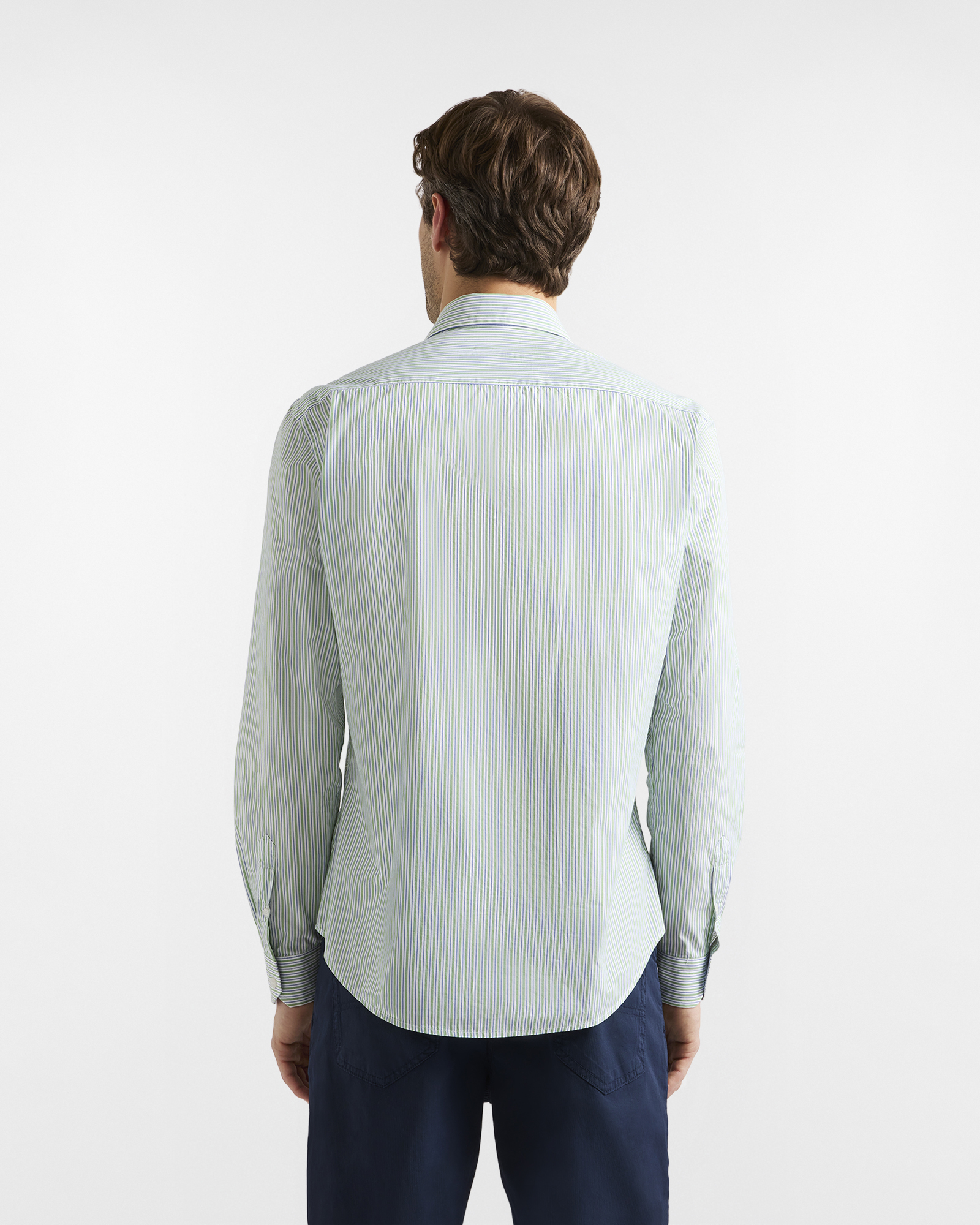 Men's narrow-fit striped shirt, Green, large image number 2