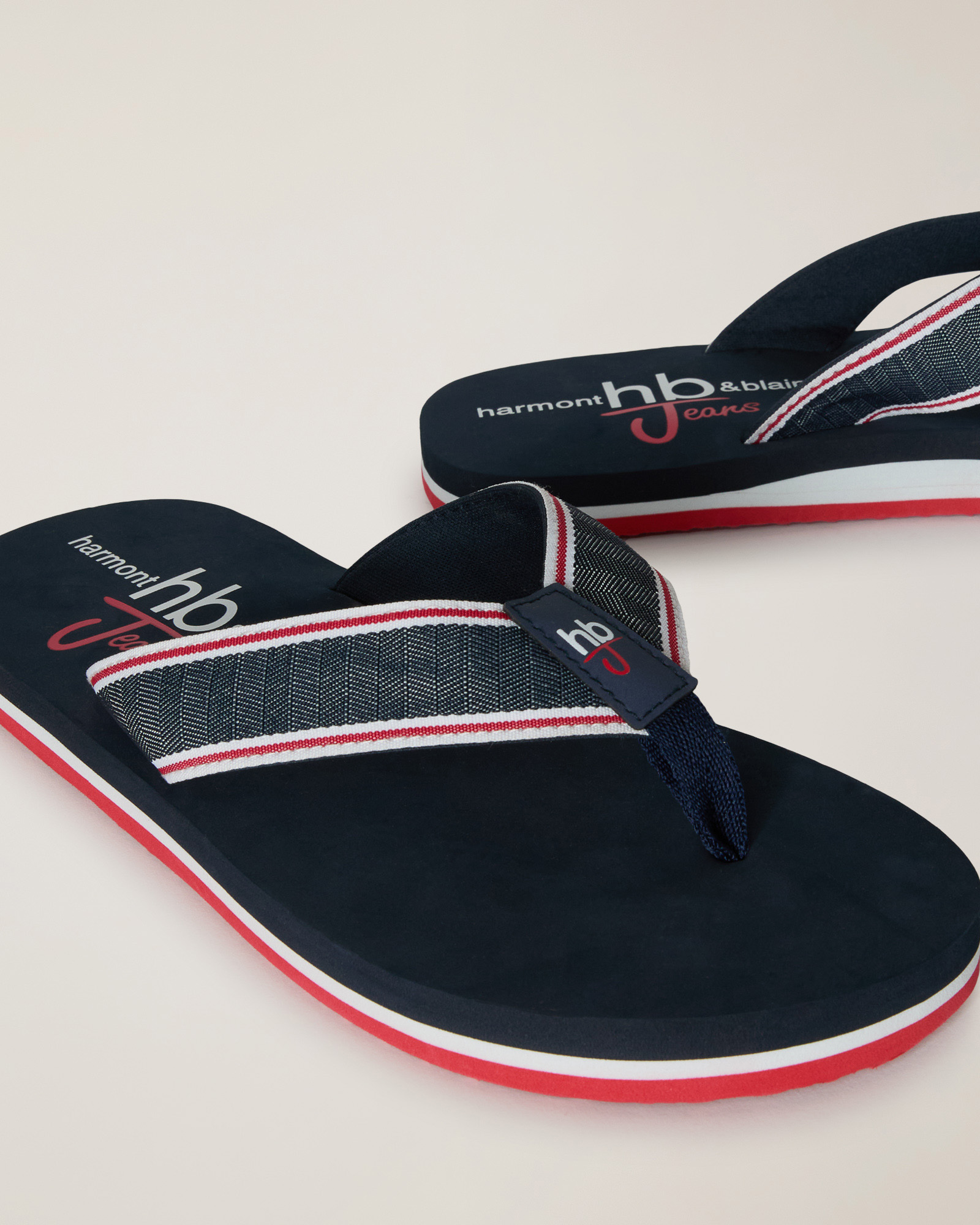 Thong Sandals with Logo, Dark Blue, large image number 3