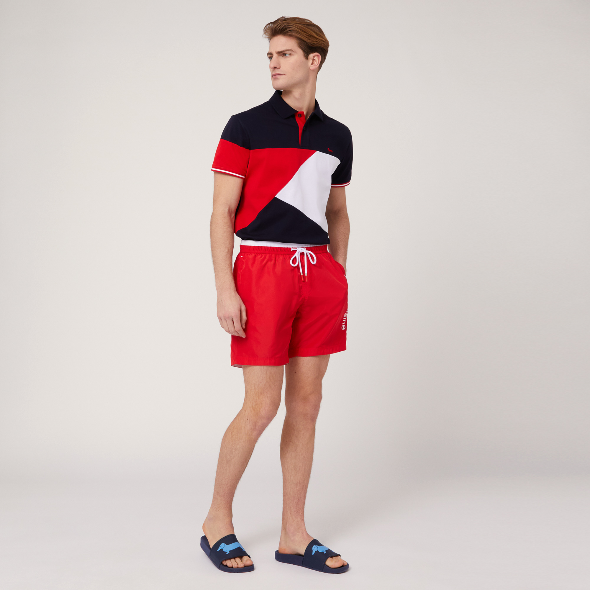 Swim Trunks with Lettering, Red, large image number 3