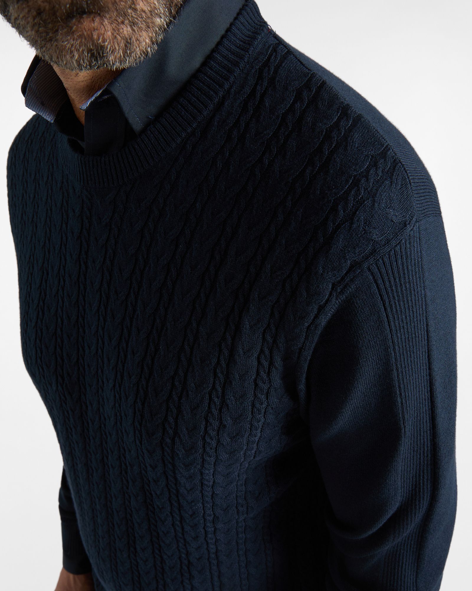 Cardigan HBJ Uomo in misto lana e cashmere, BLU SCURO, large
