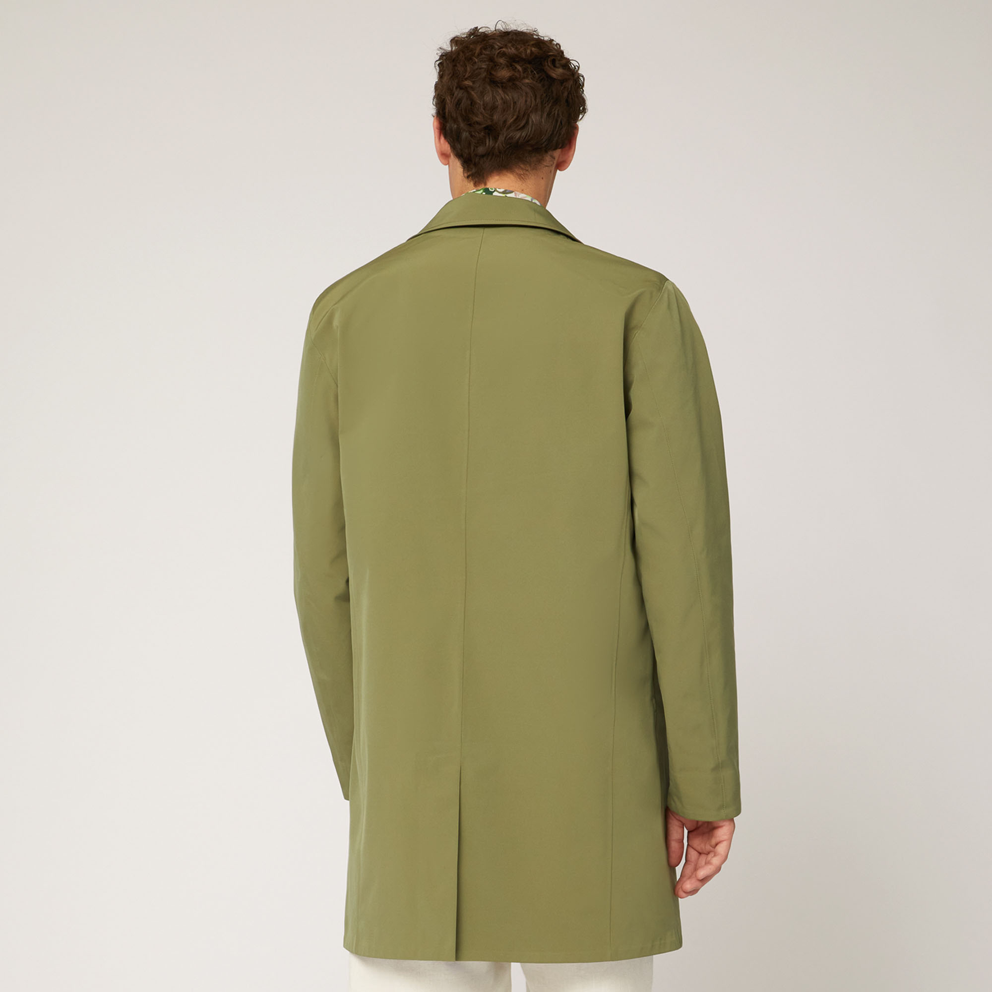 Coated Cotton Trench Coat, Green, large image number 1