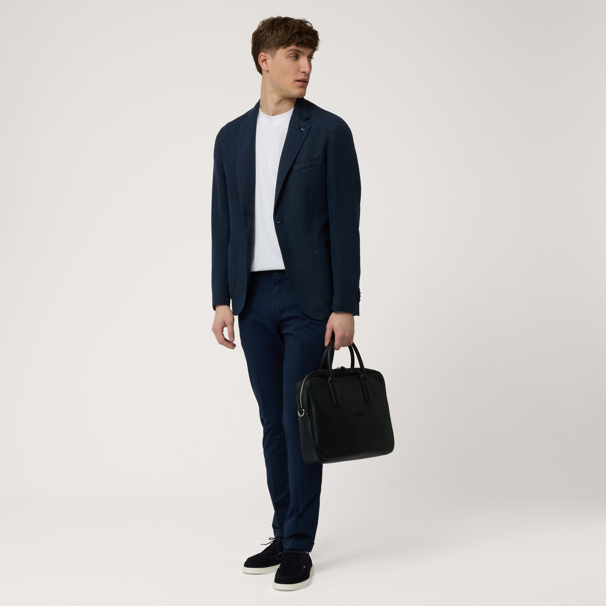 Cotton-Blend Jacket, Navy Blue, large image number 3