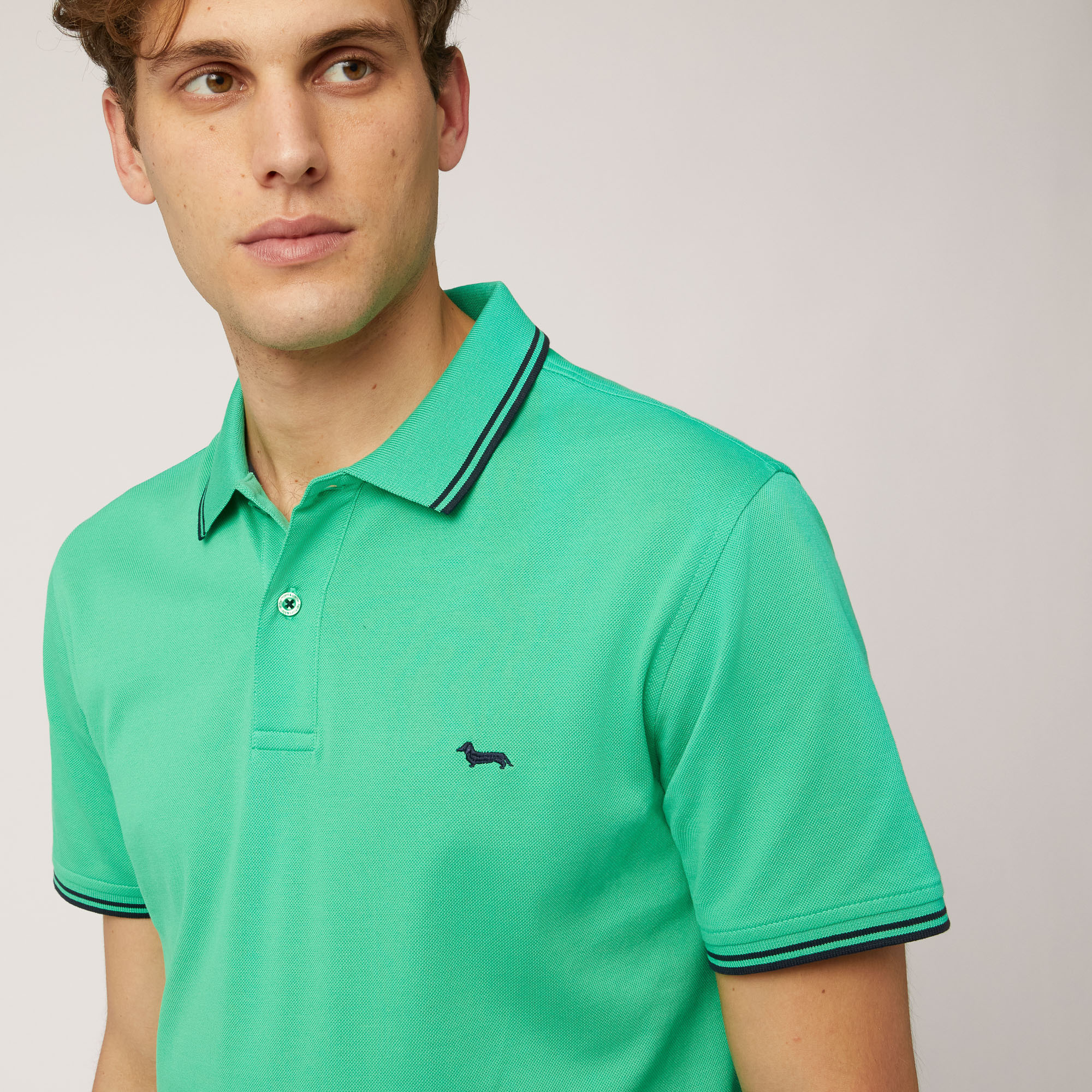 Poloshirt mit Kontrastfarben, Grasgrün, large image number 2
