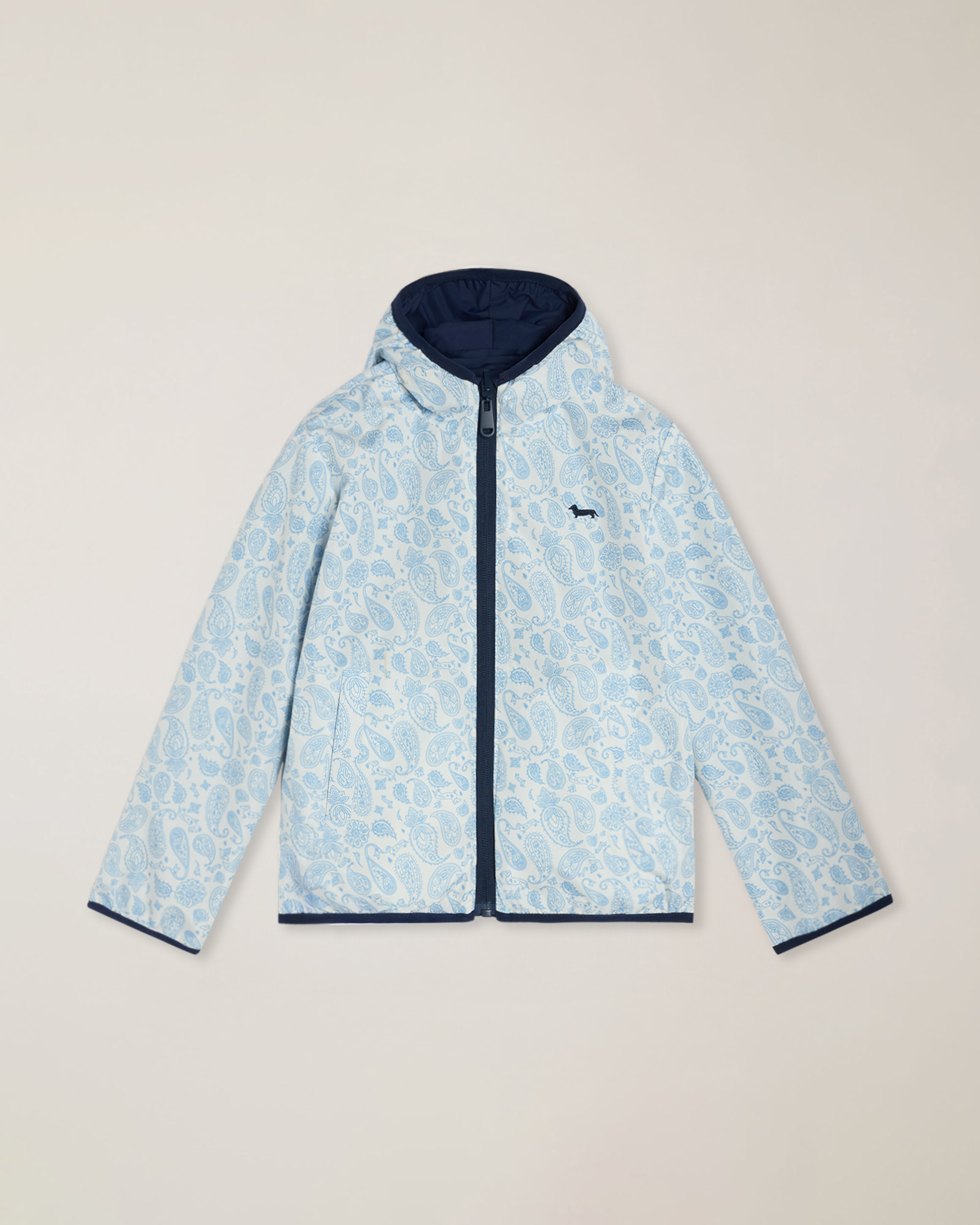 Giubbino nylon double face con cappuccio, Azzurro, large image number 3