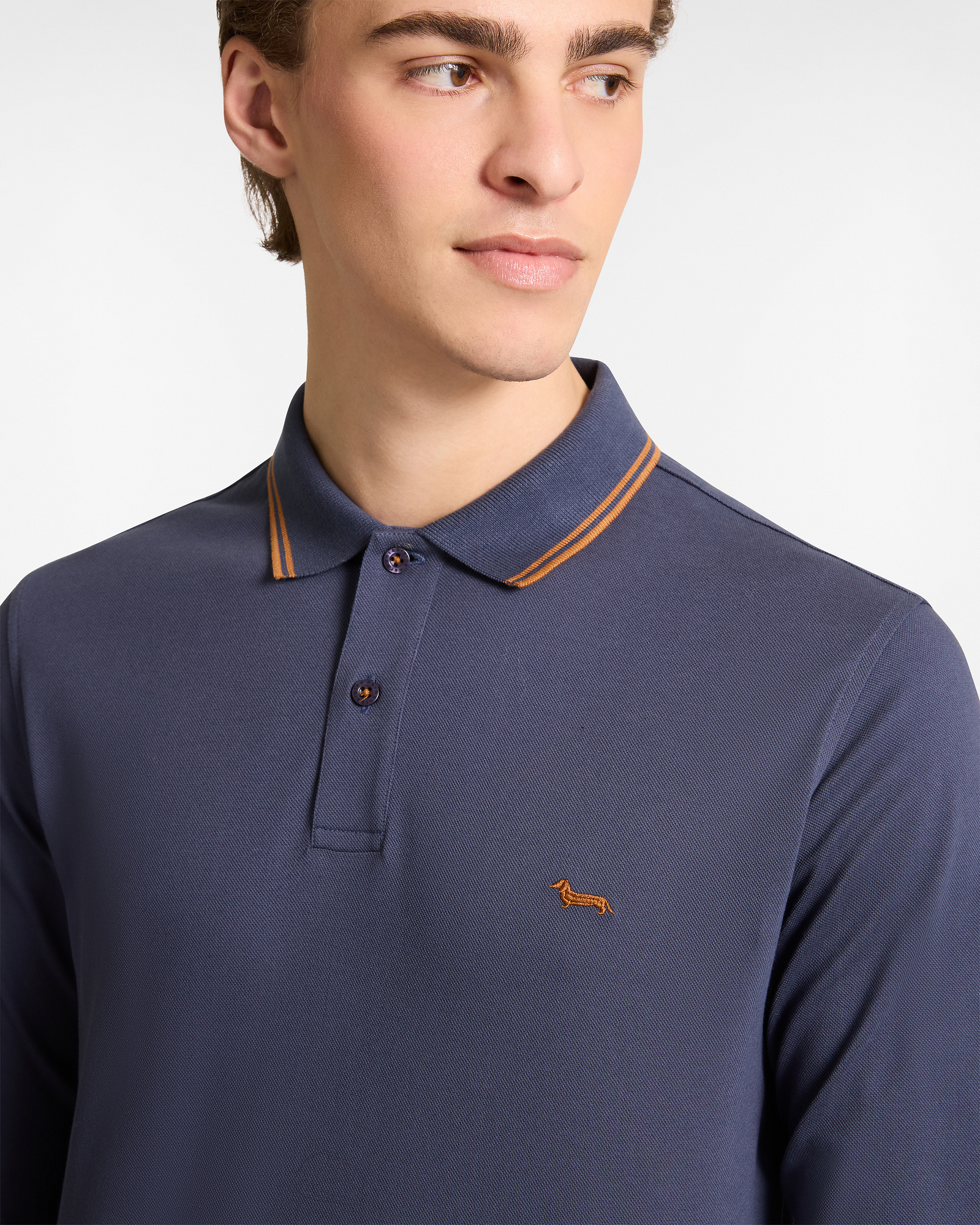 Long Sleeve Righini Polo, Dark Lavander, large image number 2