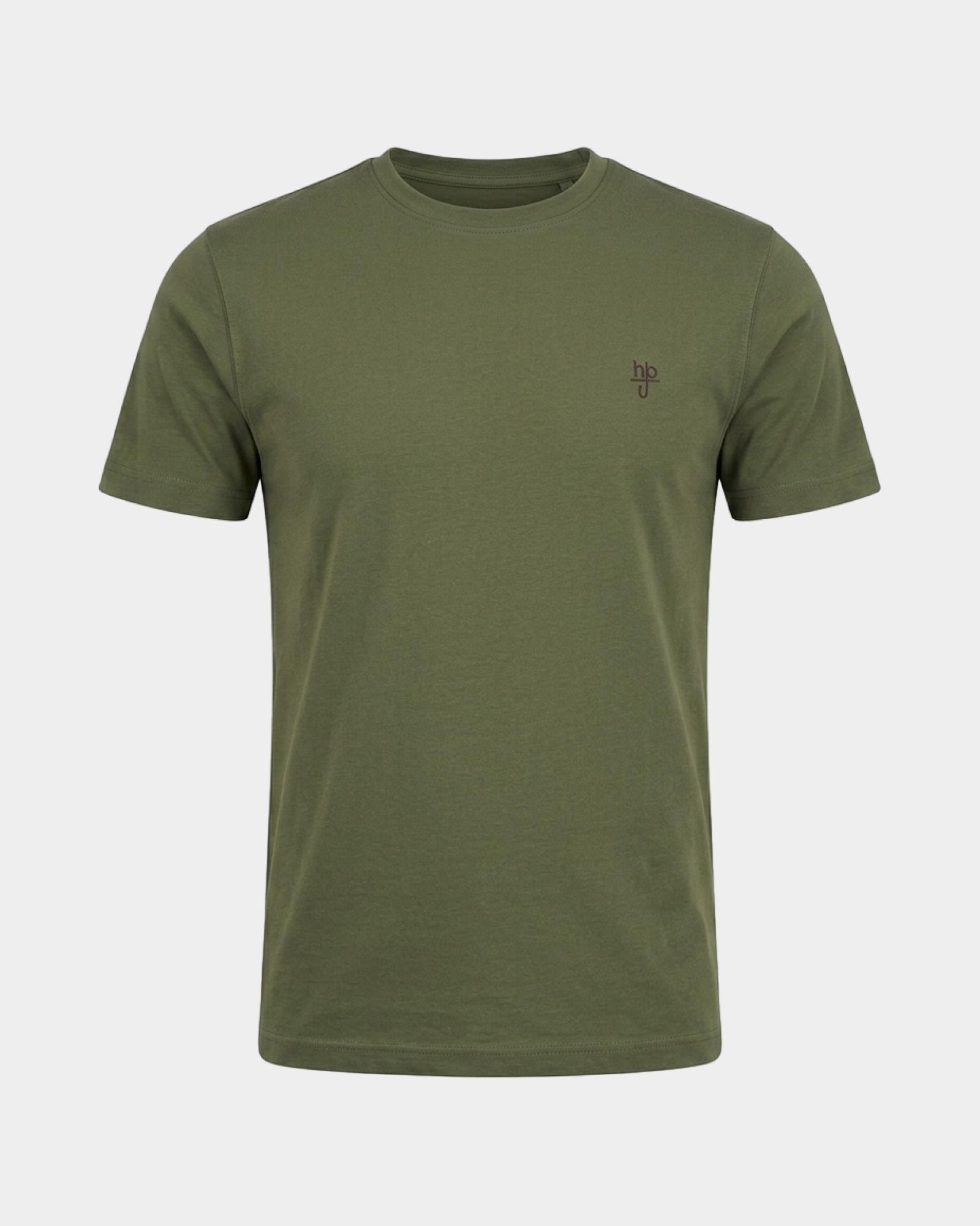 T-shirt HBJ Uomo Narrow Fit in puro cotone, VERDE, large