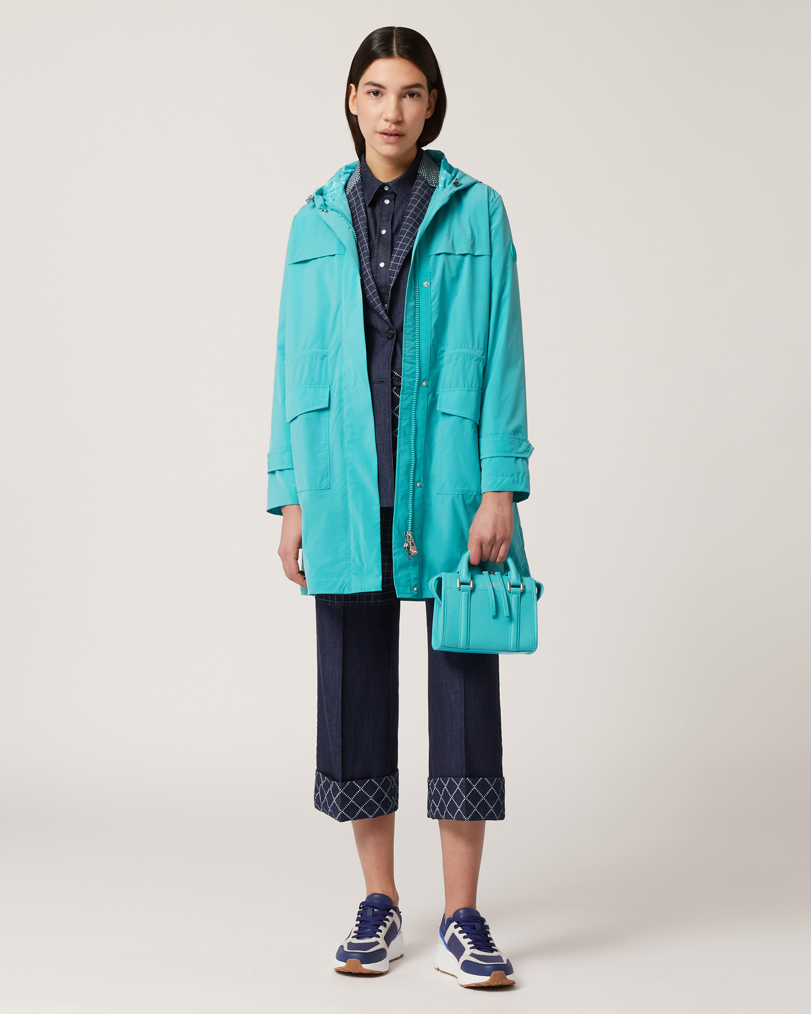 Duster Coat with Hood, Turquoise, large image number 3