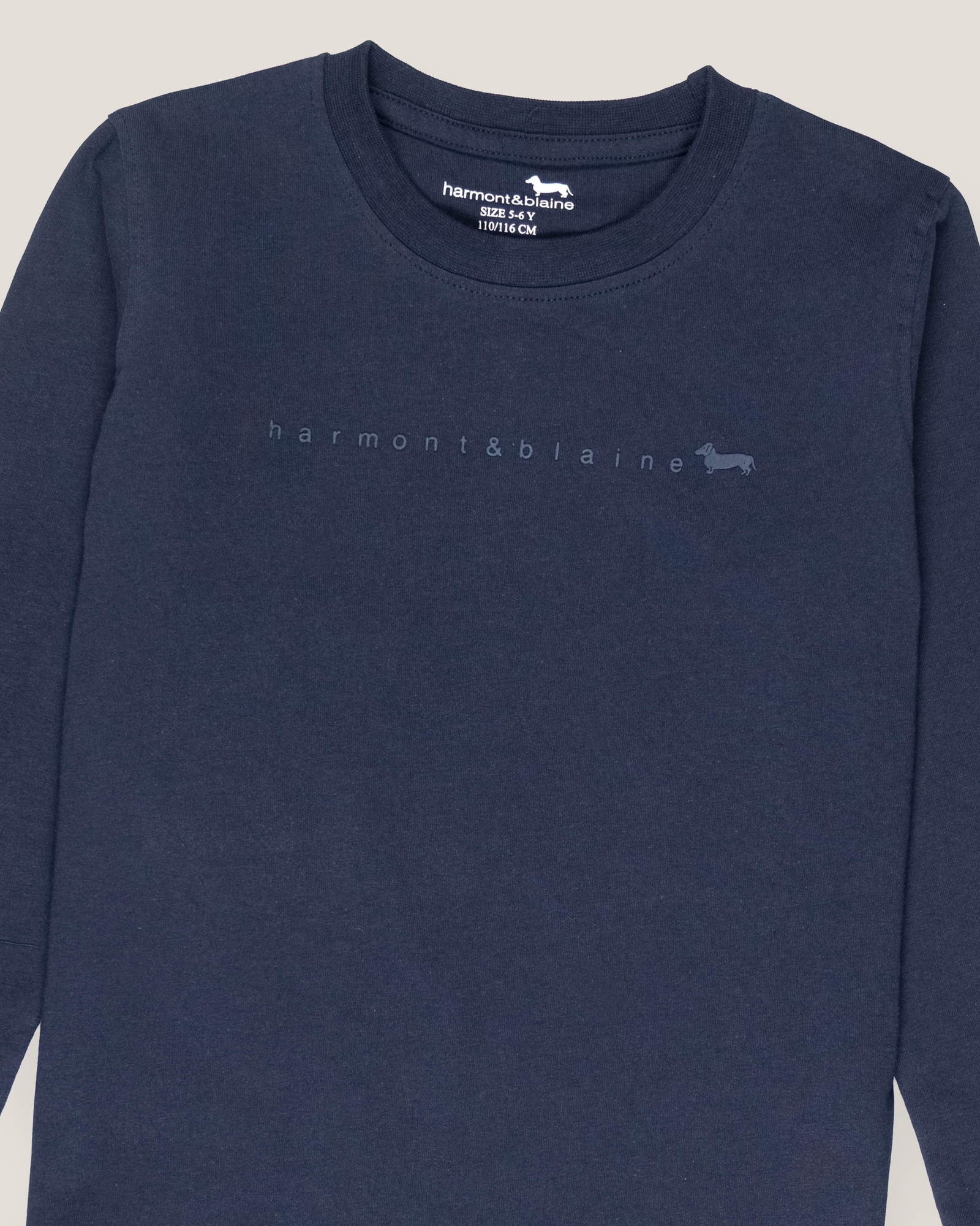 Basic long-sleeve t-shirt, Dark Blue, large