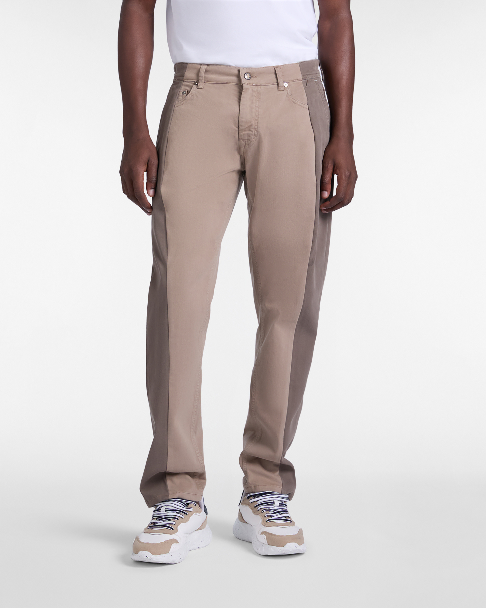 Pantaloni Uomo Cinque Tasche Bicolore Re‑Loved, Uomo, Beige, Taglia: XS