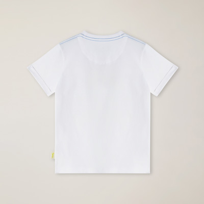 Camiseta de algodón orgánico con logotipo estampado, Blanco, large image number 1
