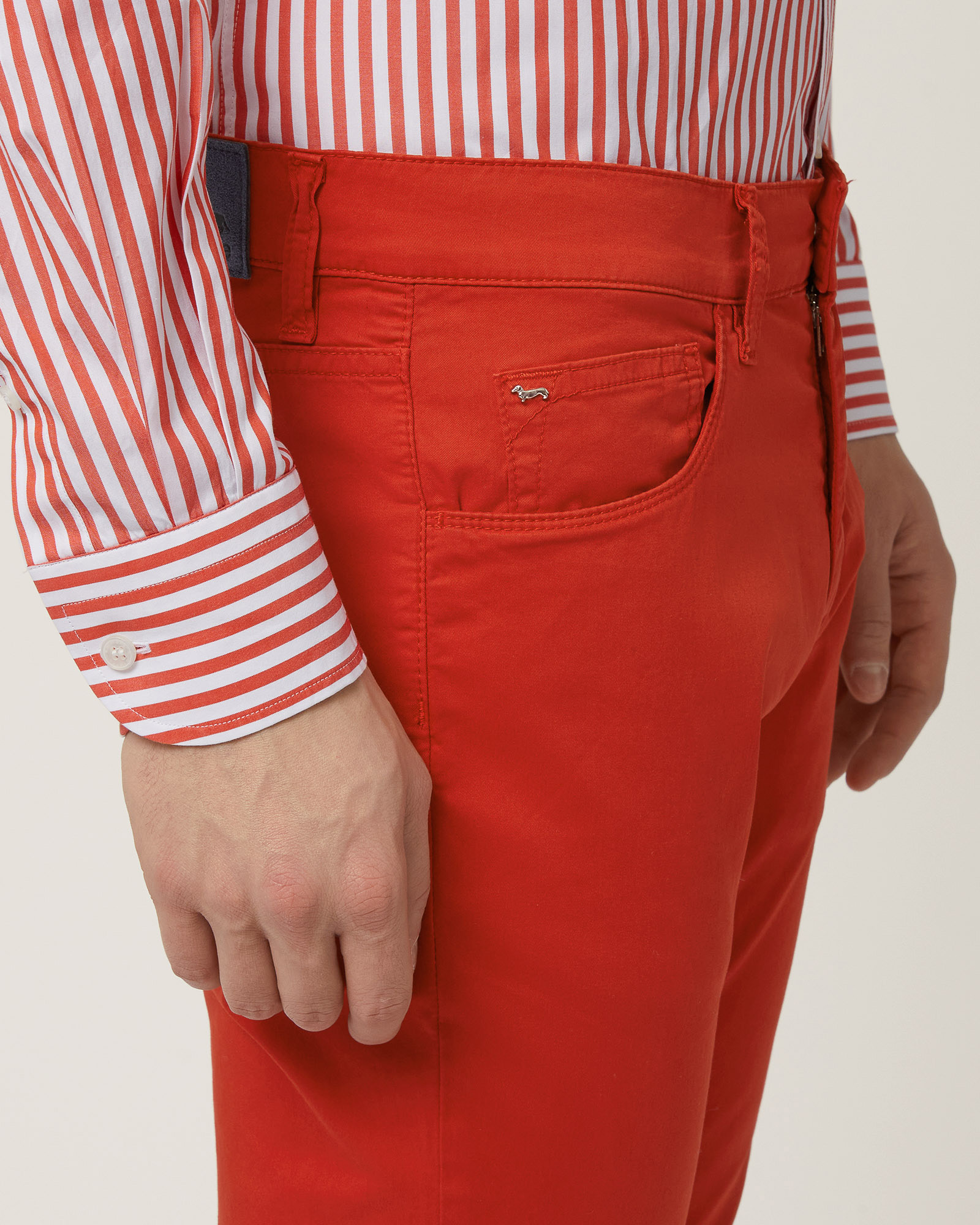 Pantalon Slim En Coton Mélangé, Rouge foncé, large image number 2