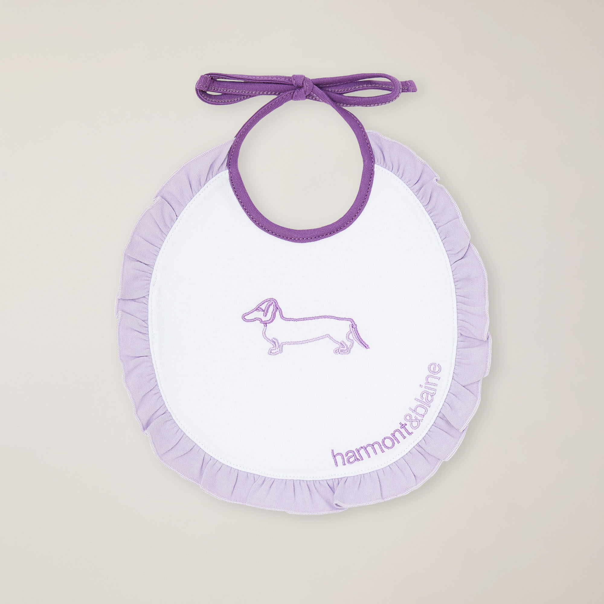 Bib with ruffles, Lilla, large image number 0
