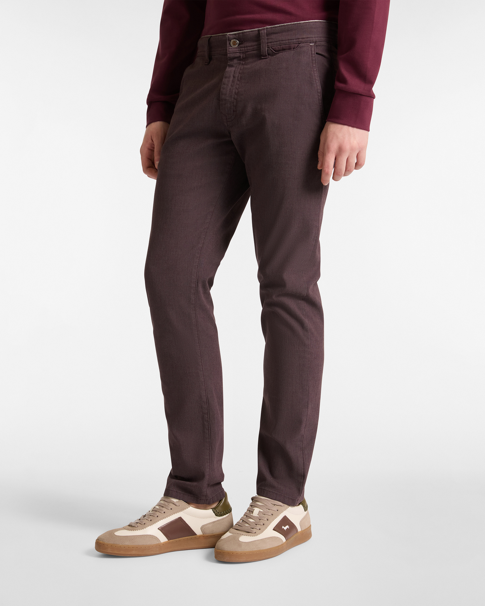 Pantalon Coupe Étroite Colorfive, Rouge Foncé, large image number 0