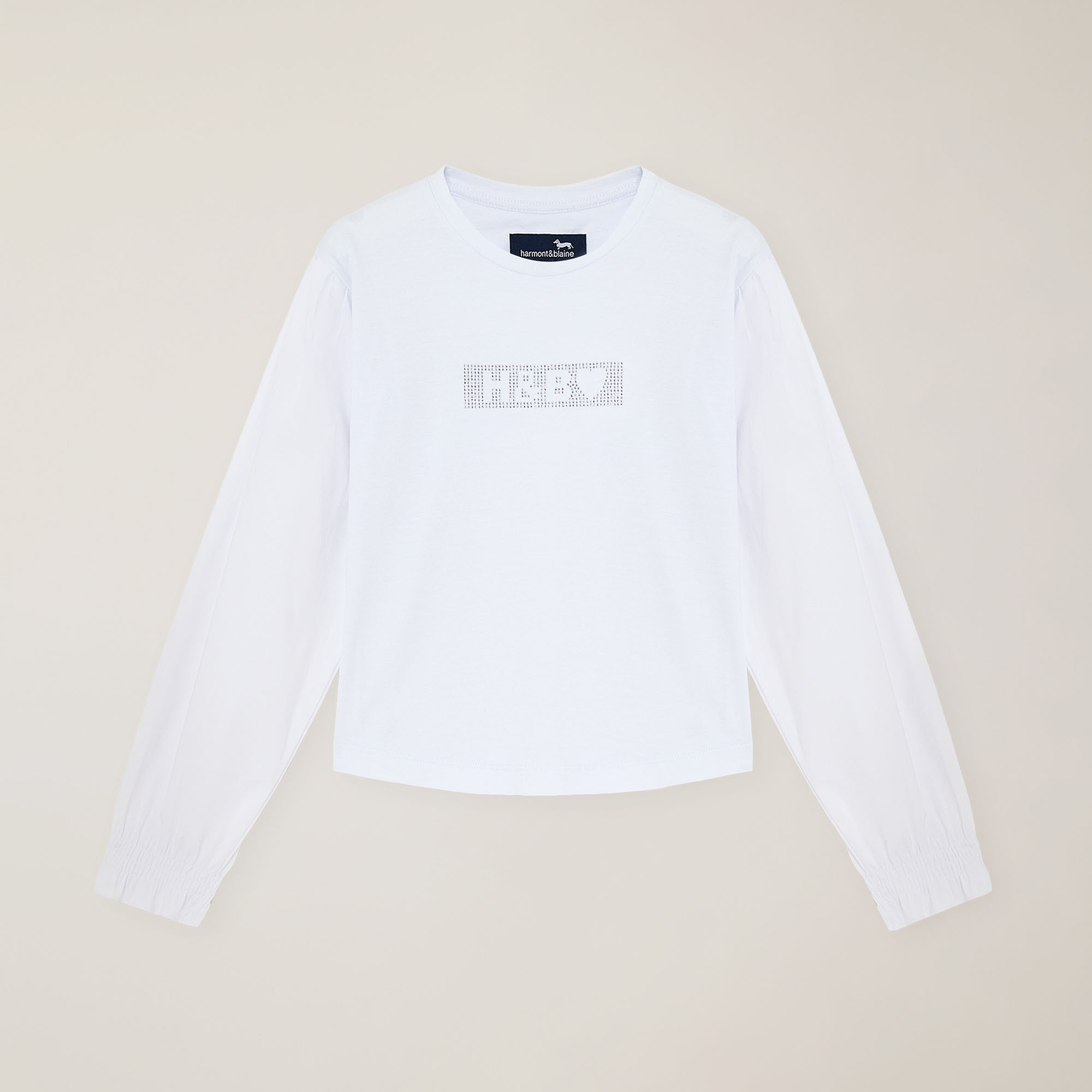 Jersey t-shirt with poplin sleeves