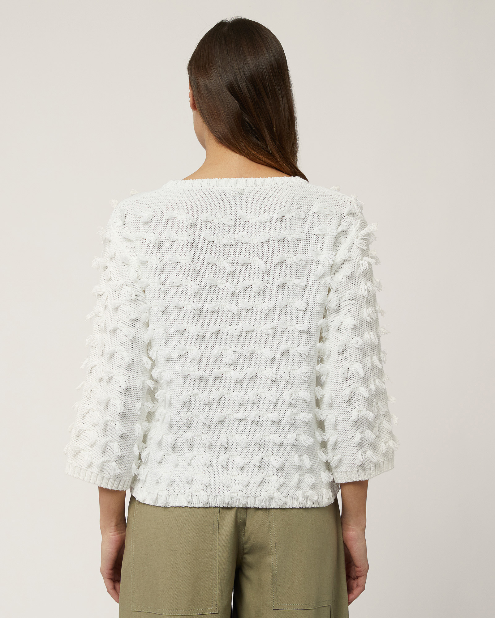 Cotton Sweater with Tufts