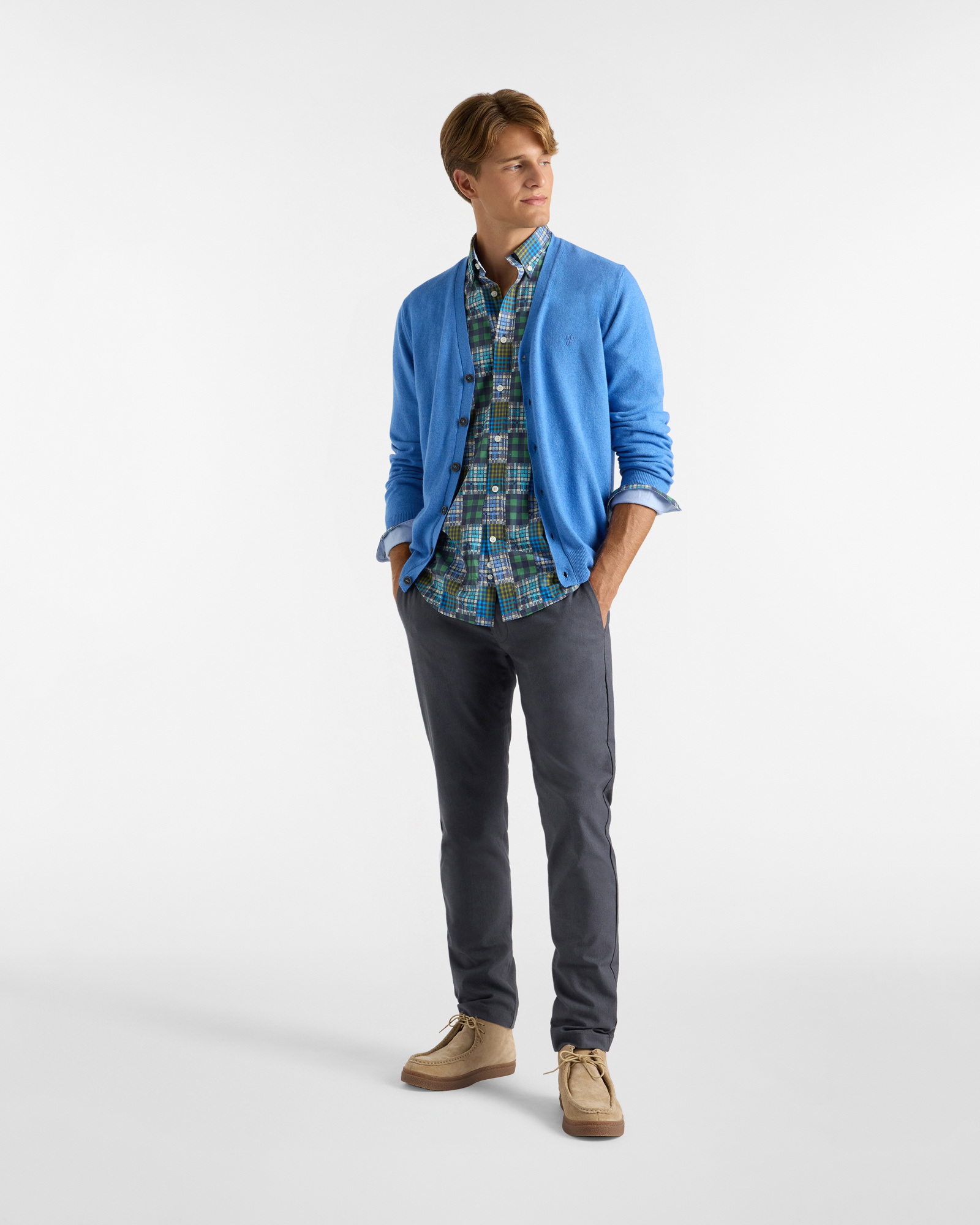 Cardigan con bottoni, Azzurro, large image number 3