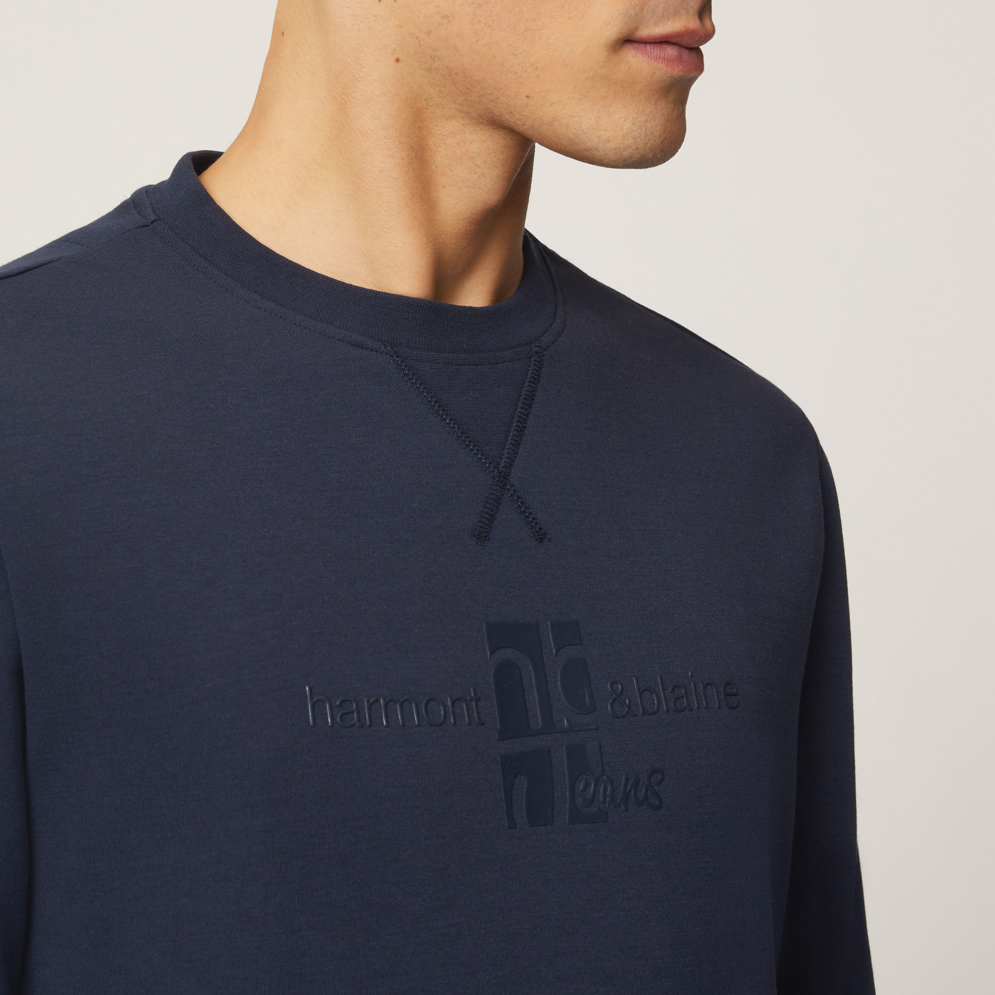 Felpa Girocollo Con Stampa Lettering, Light Blue, large image number 2