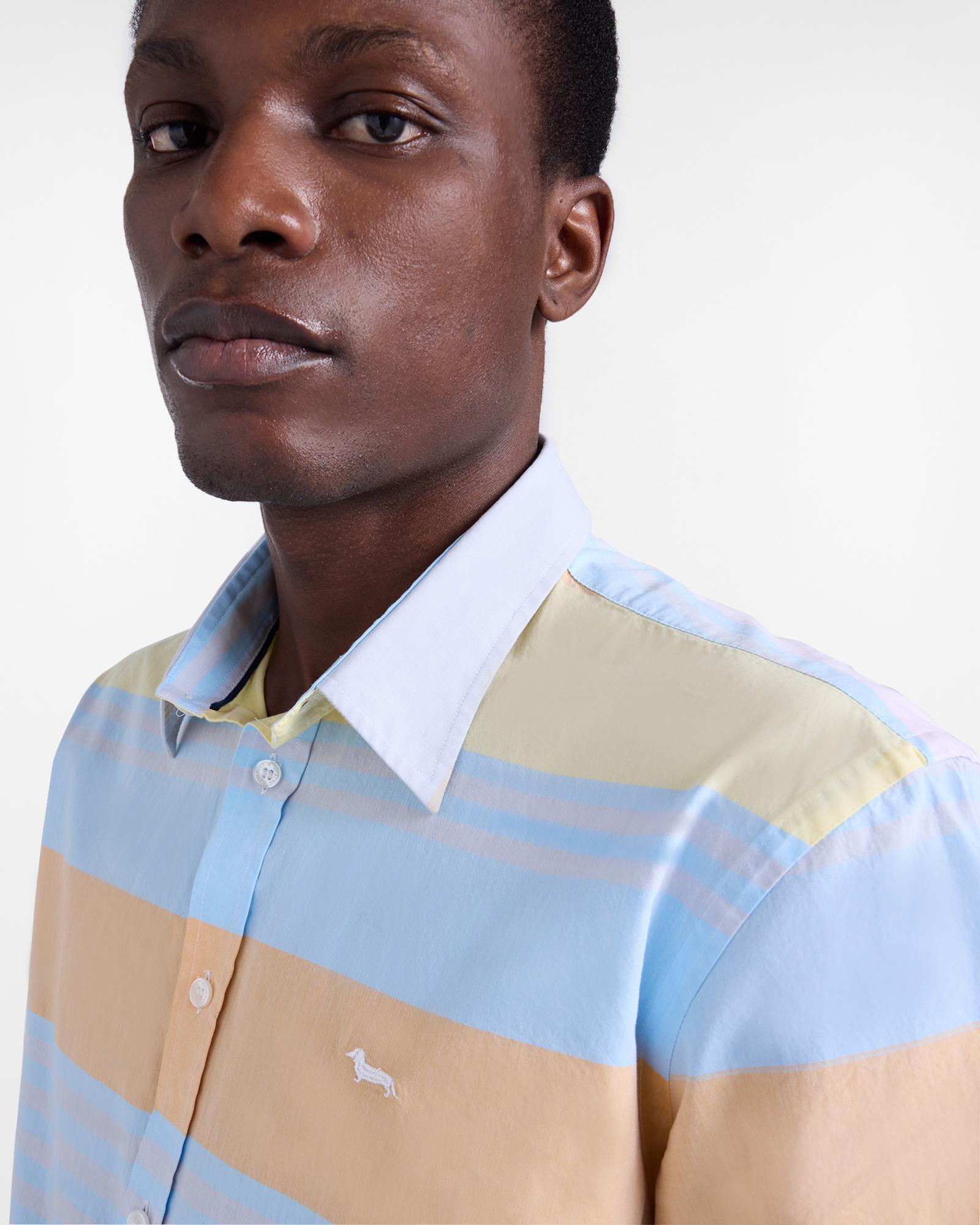 Short-sleeved striped shirt