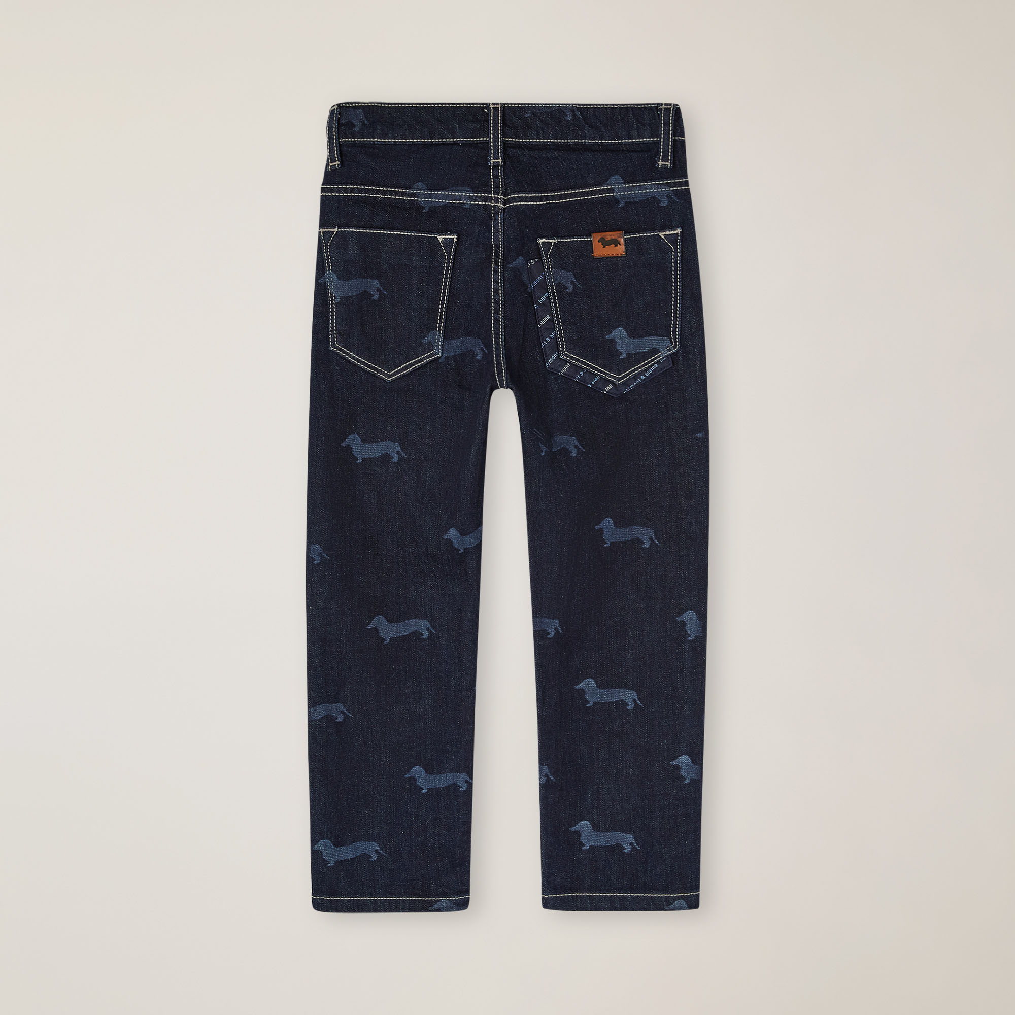 Denim with all-over Dachshunds, Navy blue, large image number 1