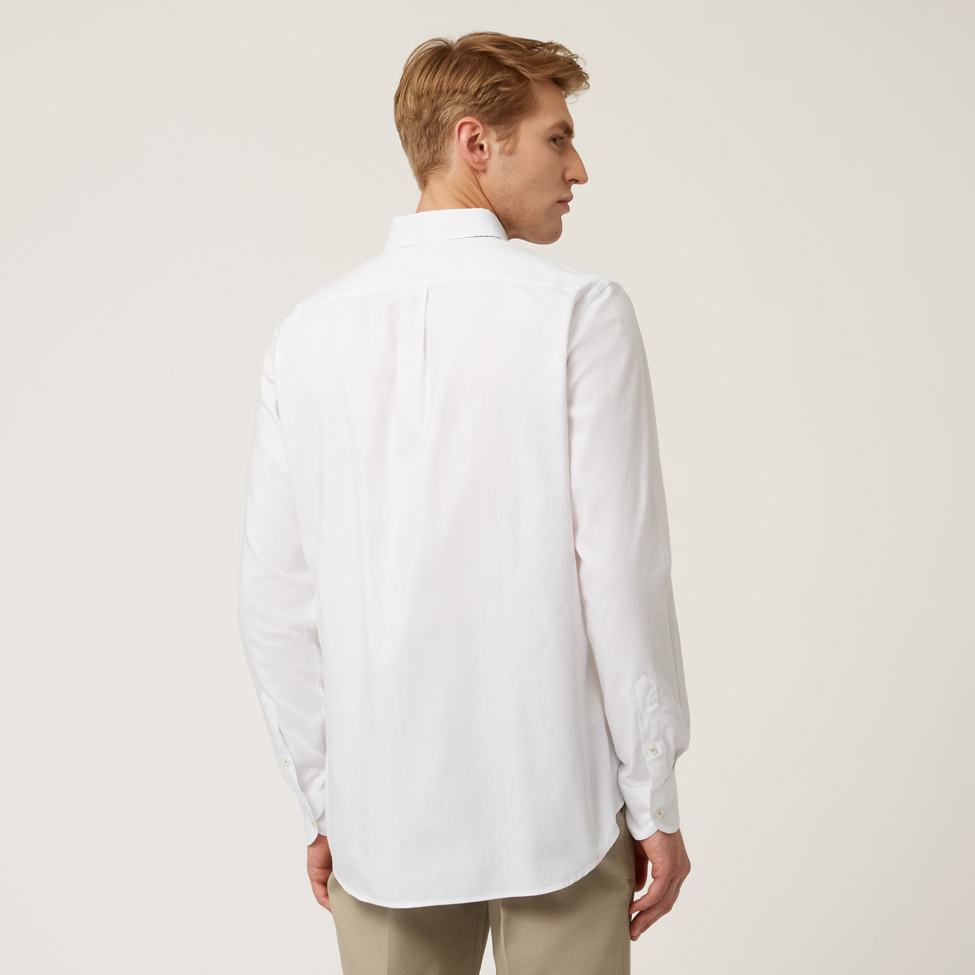 Camicia Con Dettaglio A Contrasto E Taschino, Bianco Latte, large image number 1