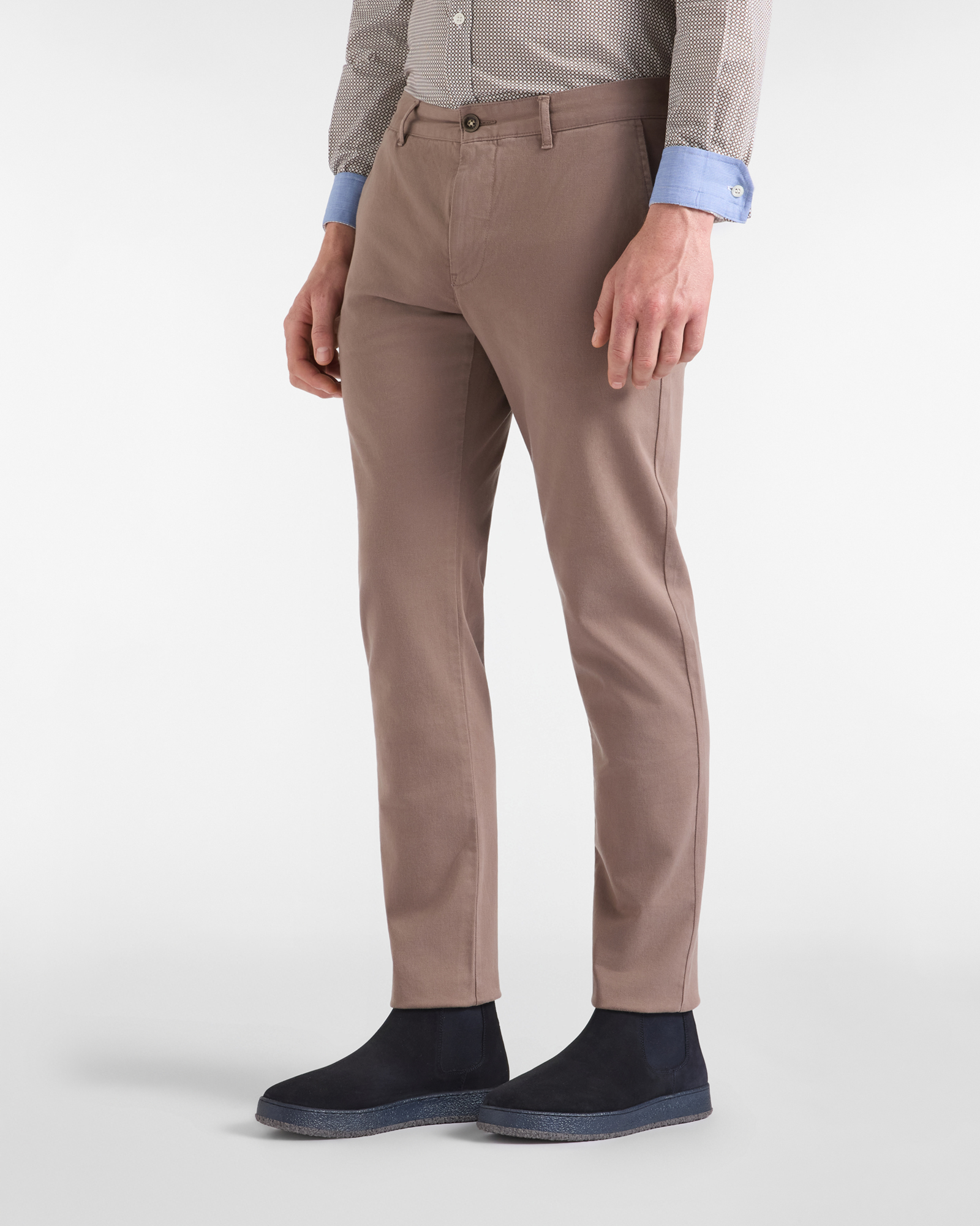 Pantalone Chino HBJ Uomo Narrow Fit in Cotone Stretch Dobby Beige