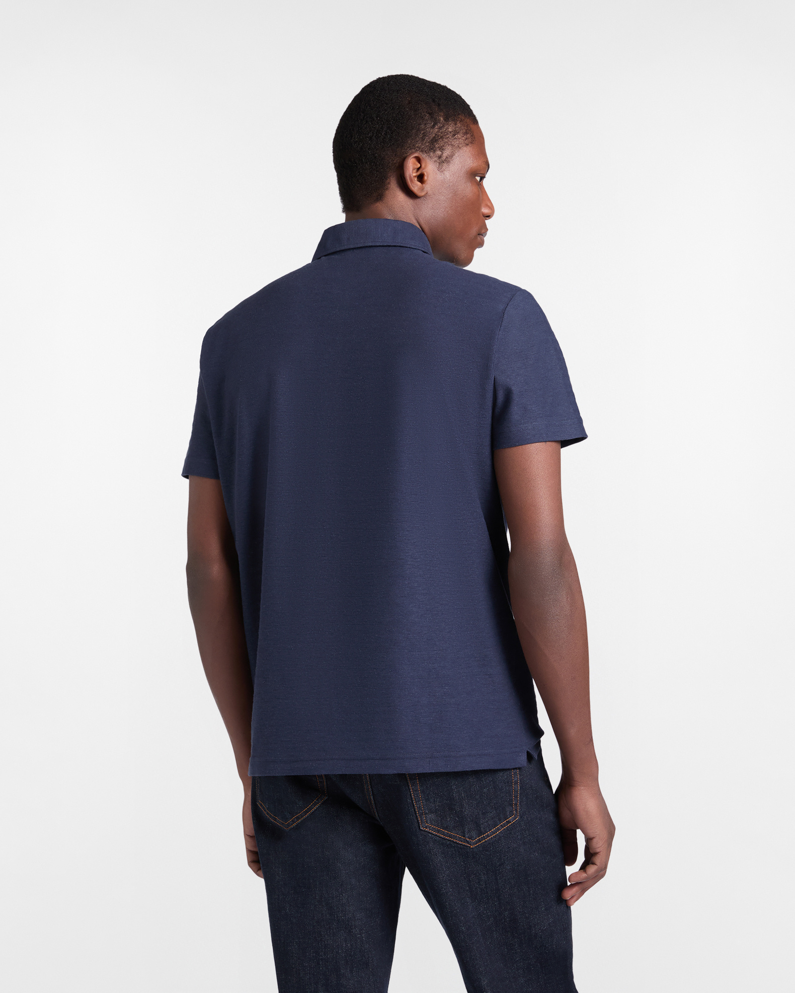 Polo de Punto a Rayas, Azul, large image number 1