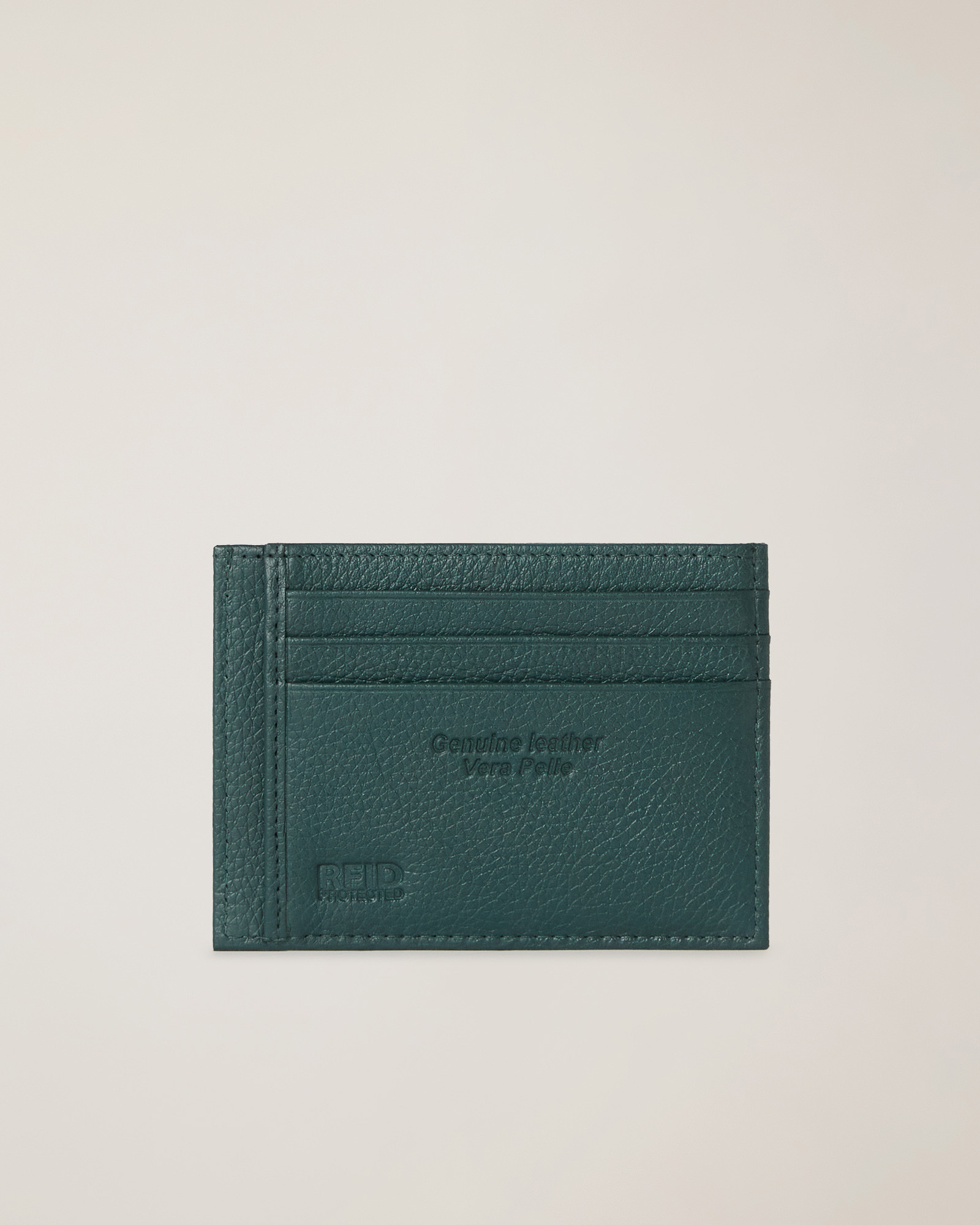 Leather Card Holder with Logo, Green, large image number 1