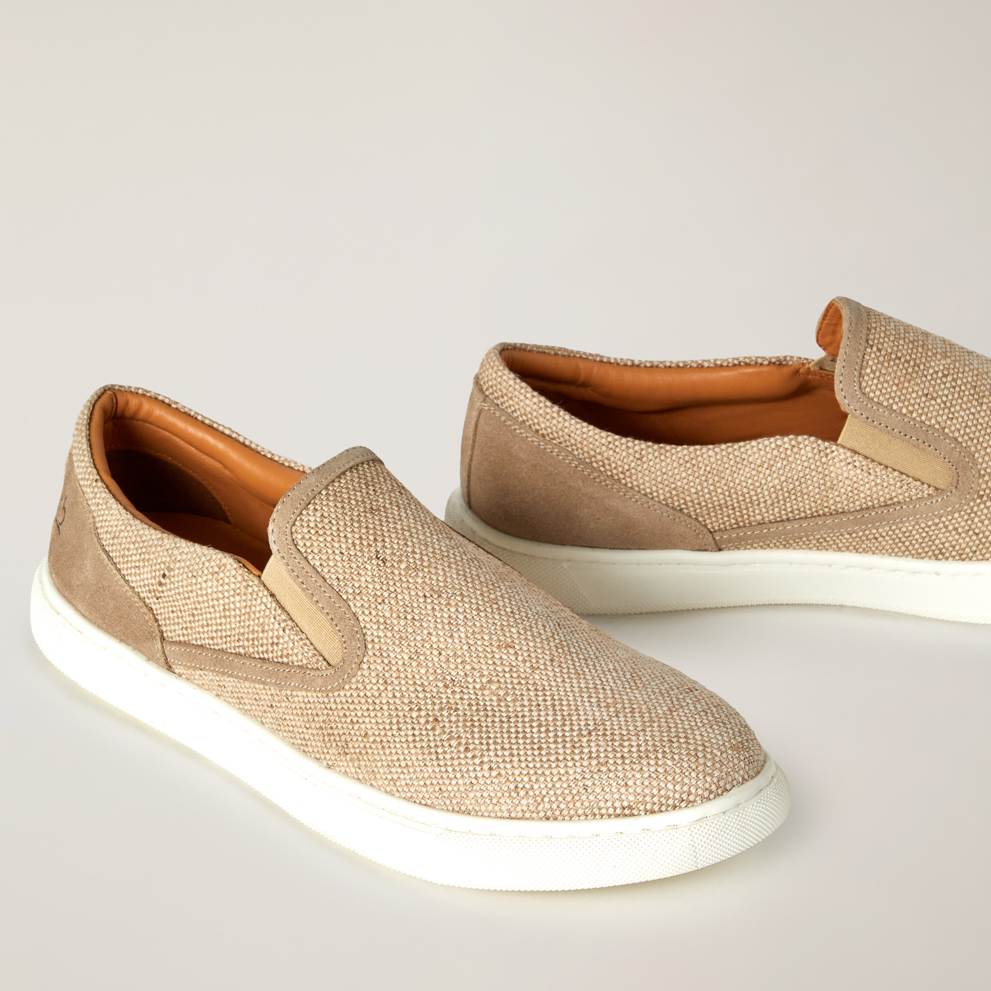 Sneakers Slip-On Misto Cotone, Beige, large image number 3