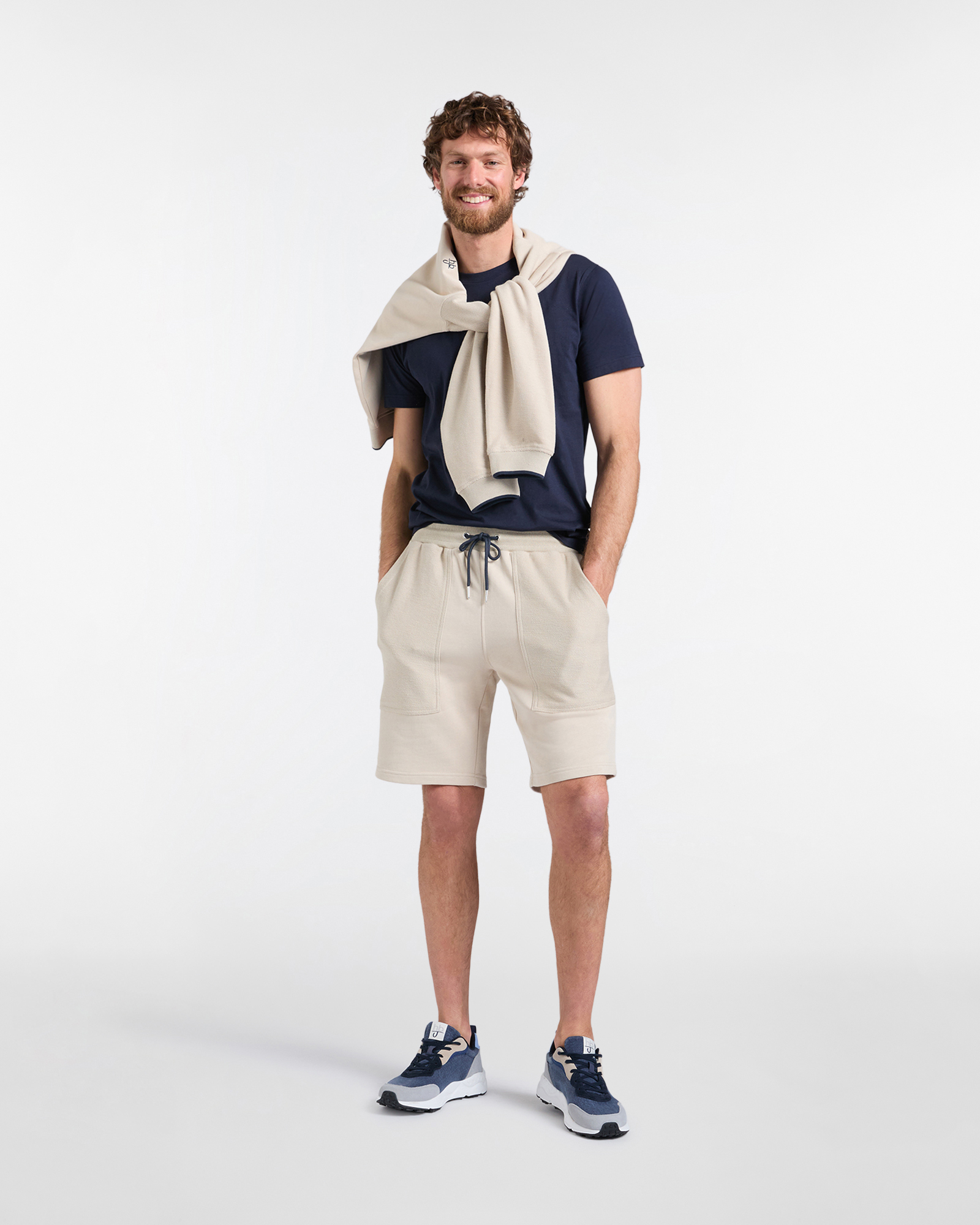 Bermuda Sportivi Uomo con Tasche, Beige, large image number 3