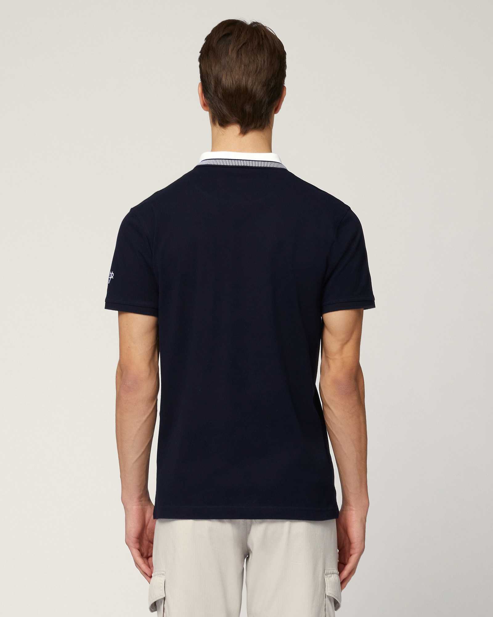 Polo with Contrasting Details, Dark Blue, large image number 1