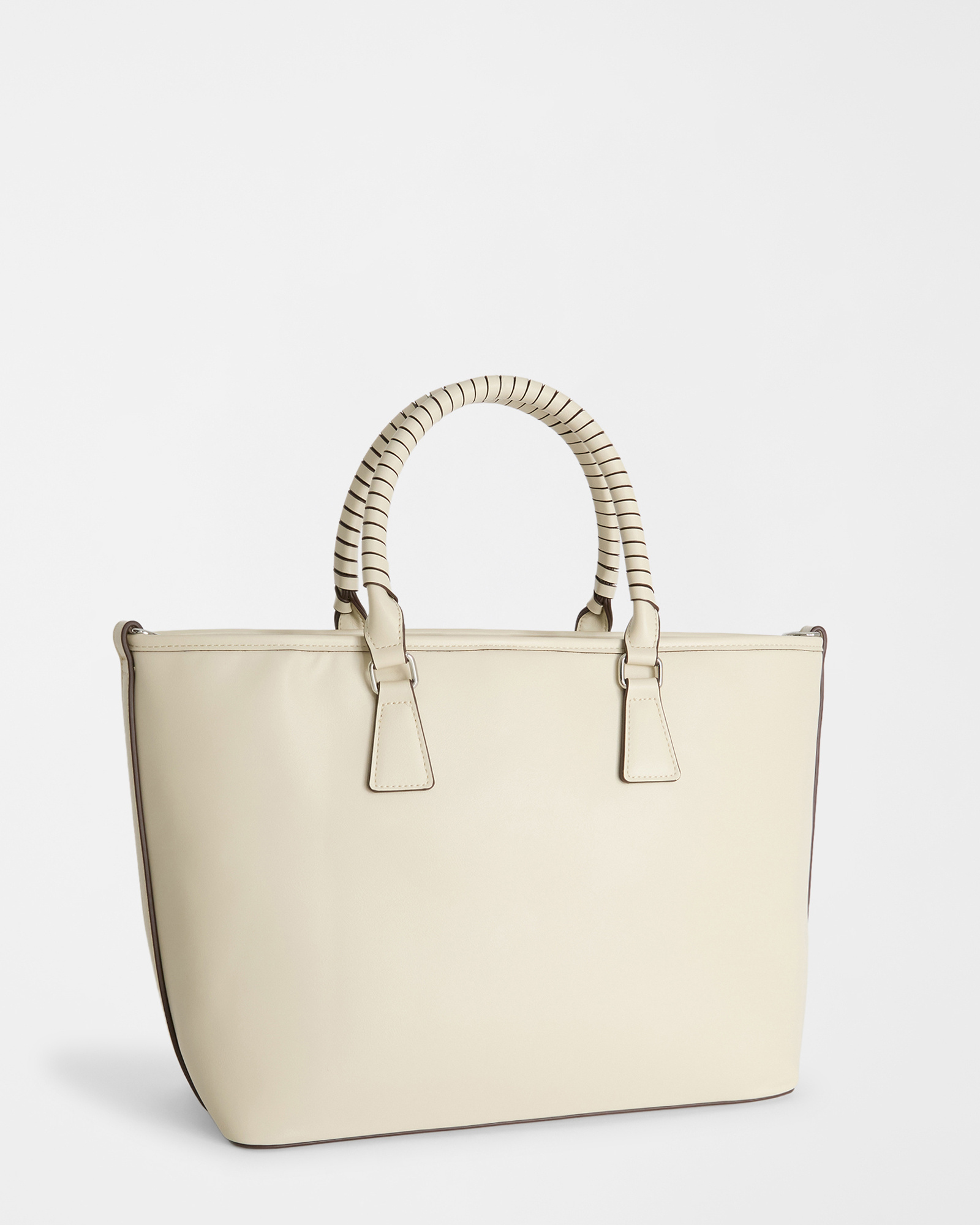 Faux leather shopper