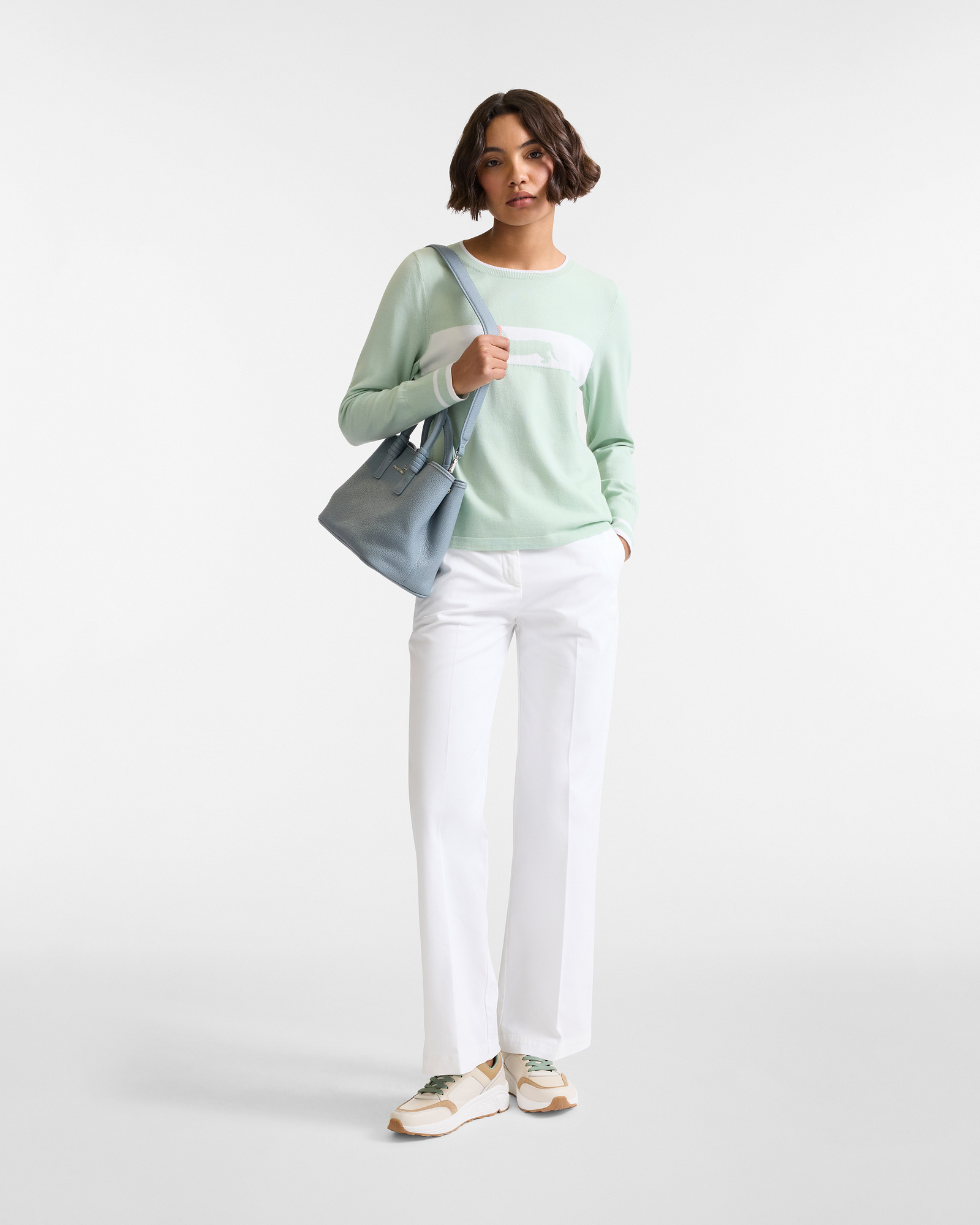 Jacquard Dachshund Sweater, Light Green, large image number 3