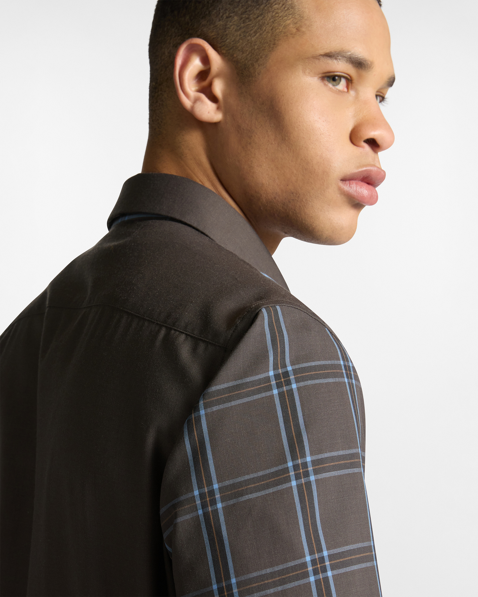 Merino Wool Check Shirt, Brown/Red, large image number 2