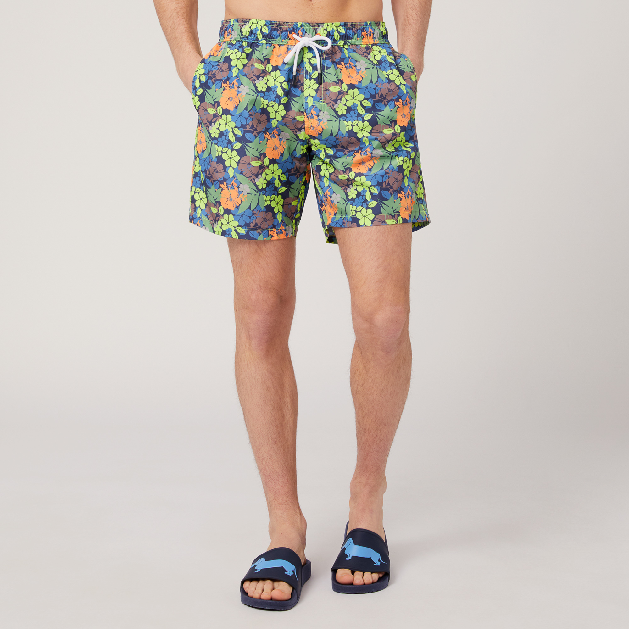 Swim Trunks with Floral Print