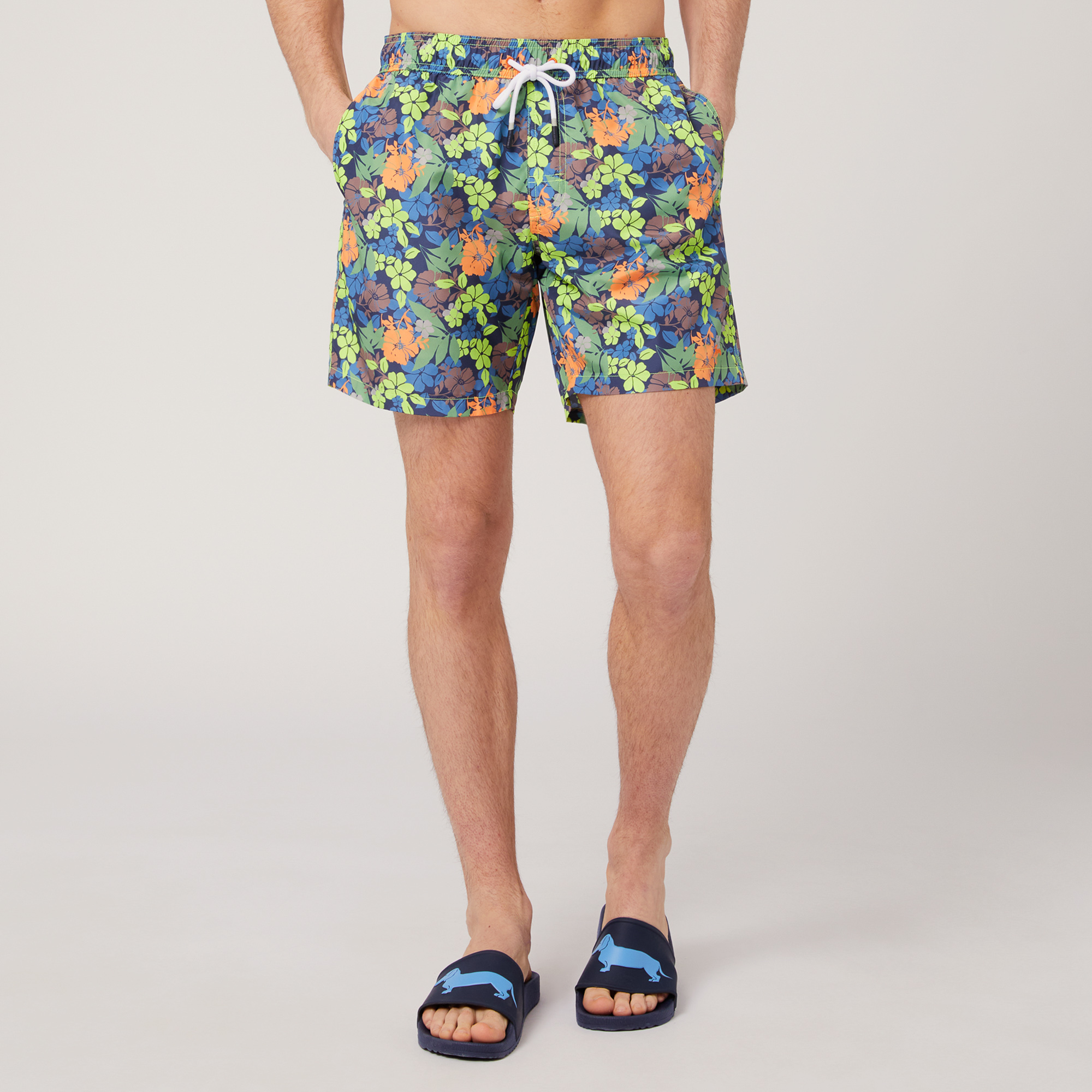 Swim Trunks with Floral Print, Unique Variant, large image number 0