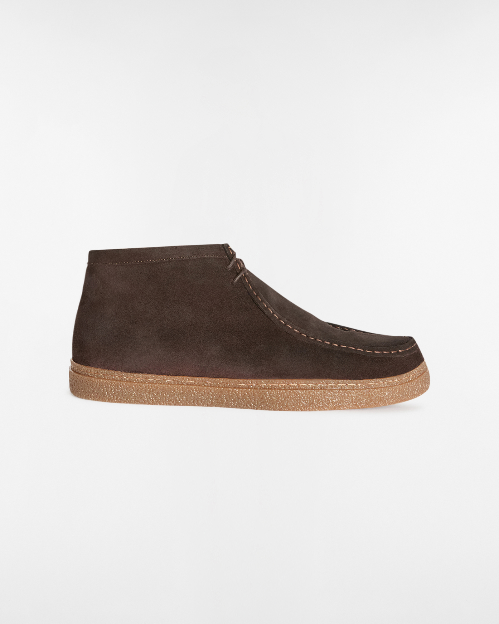 Suede Ankle Boots with Contrast Sole, Brown, large