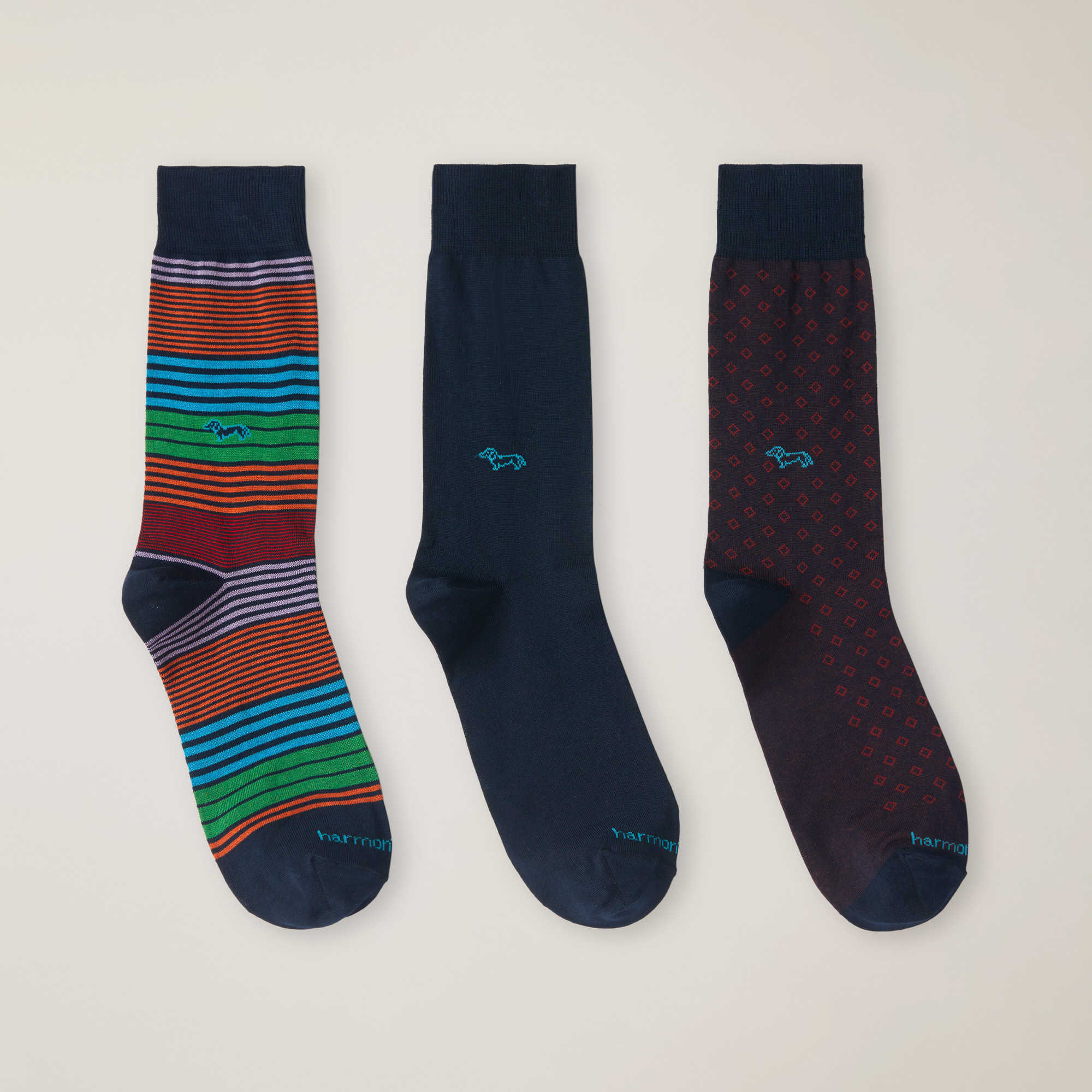 Set de calcetines con varios patrones, Azul, large image number 0