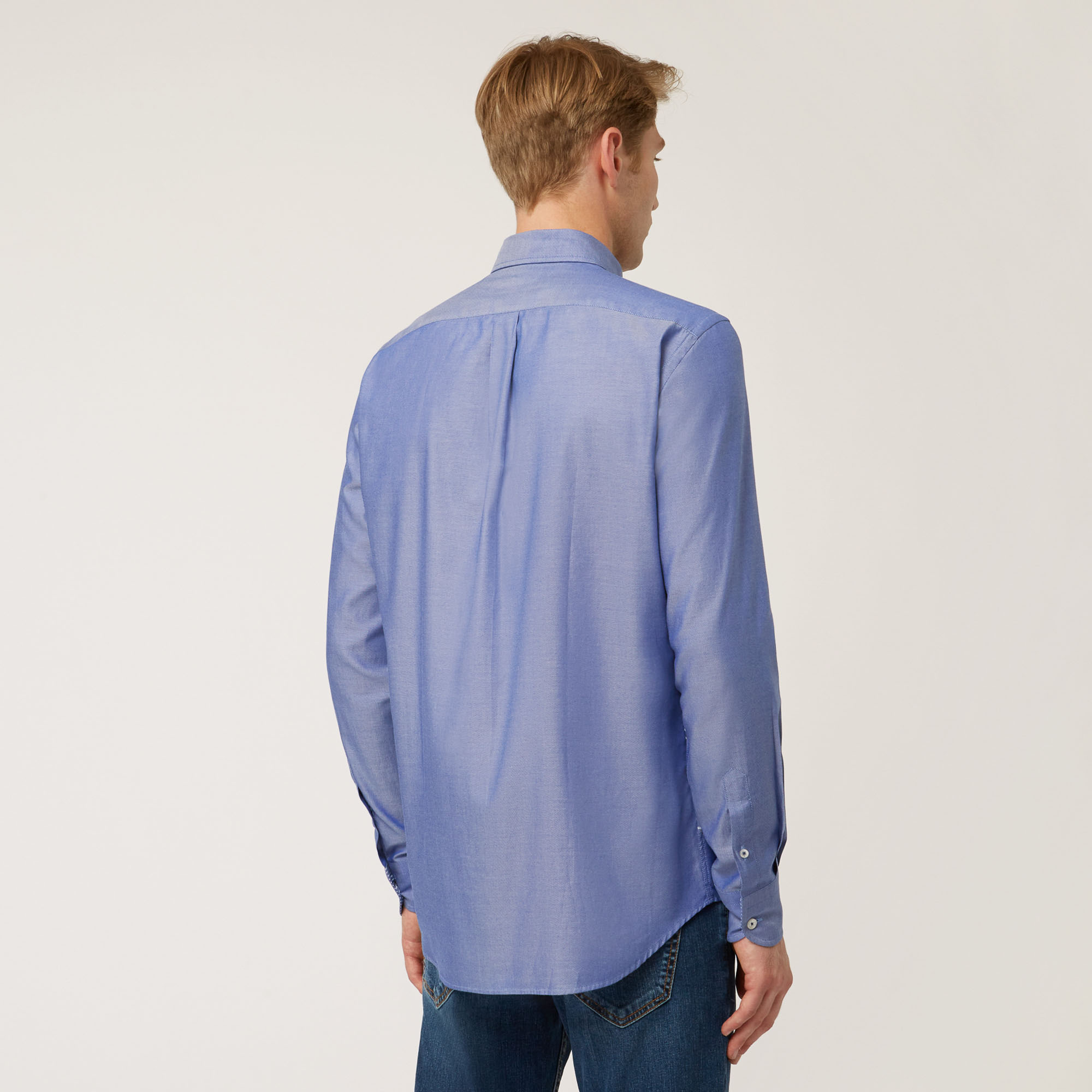 Camisa De Algodón Con Parches, Azul, large image number 1