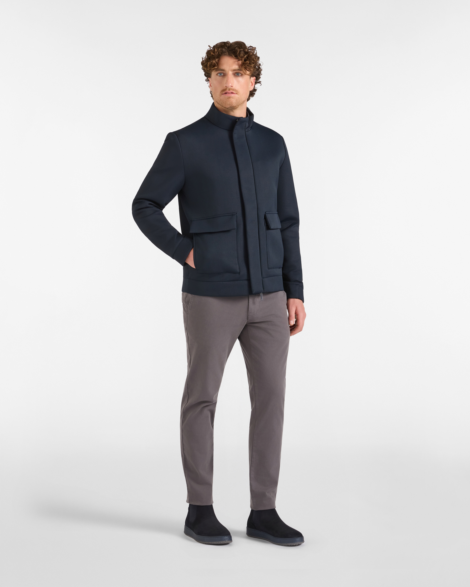 Bomber Soft Shell HBJ Uomo, BLU SCURO, large
