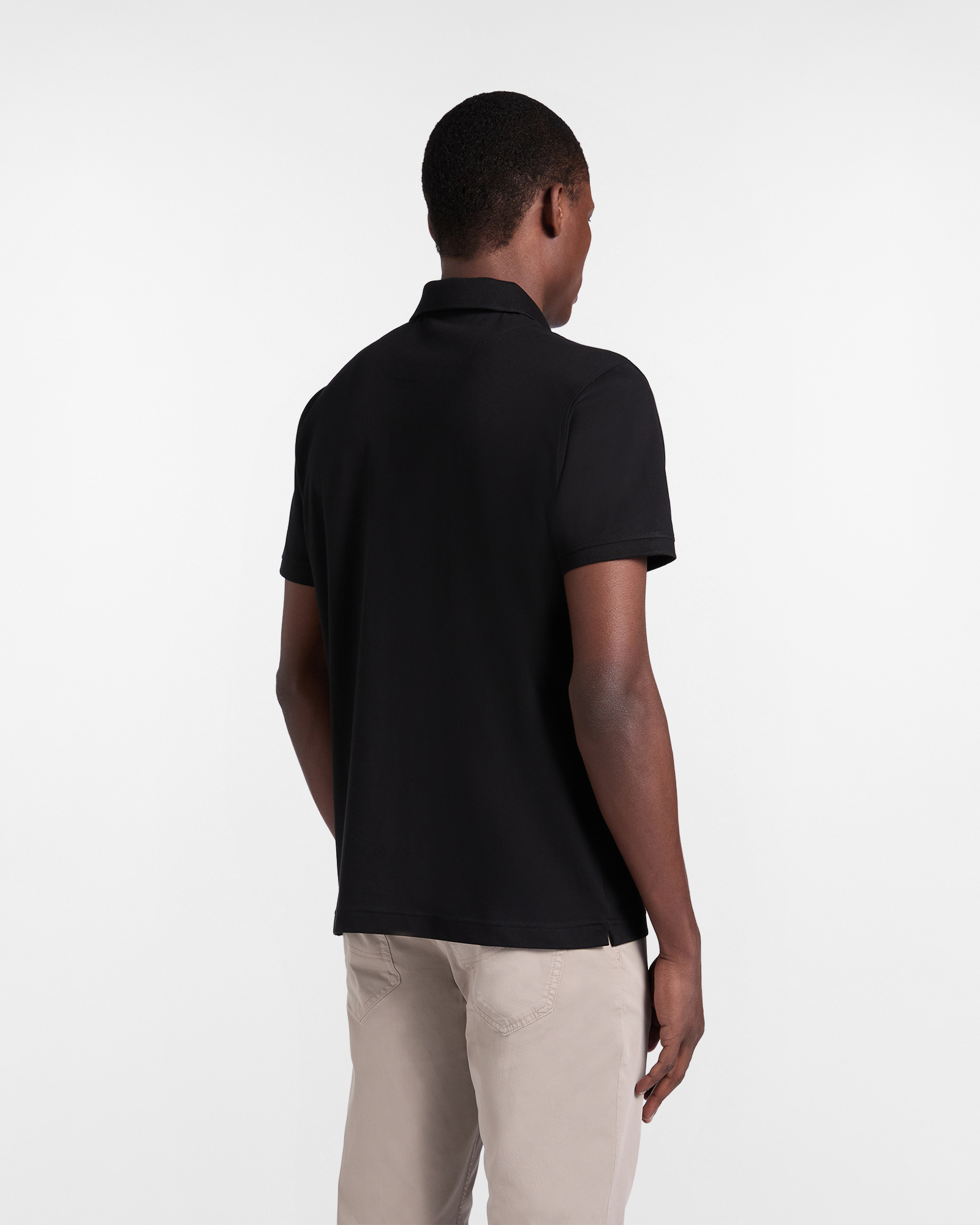 Basic stretch piqu&eacute; polo shirt, Black, large image number 1