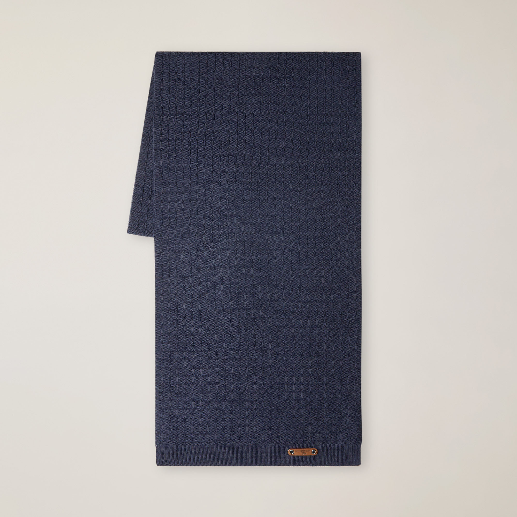 Sciarpa In Misto Lana Con Texture 3D, Light Blue, large image number 0