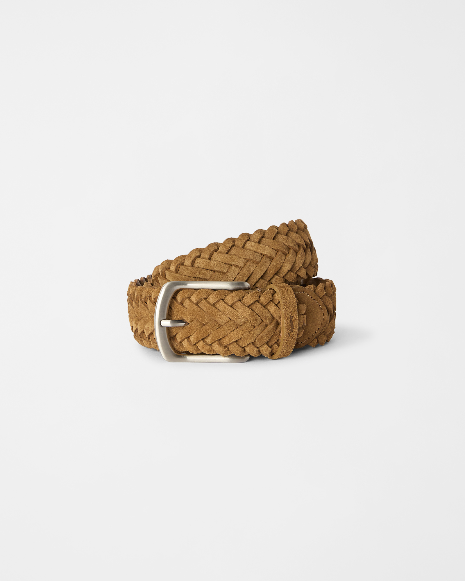 Men's beige genuine leather belt