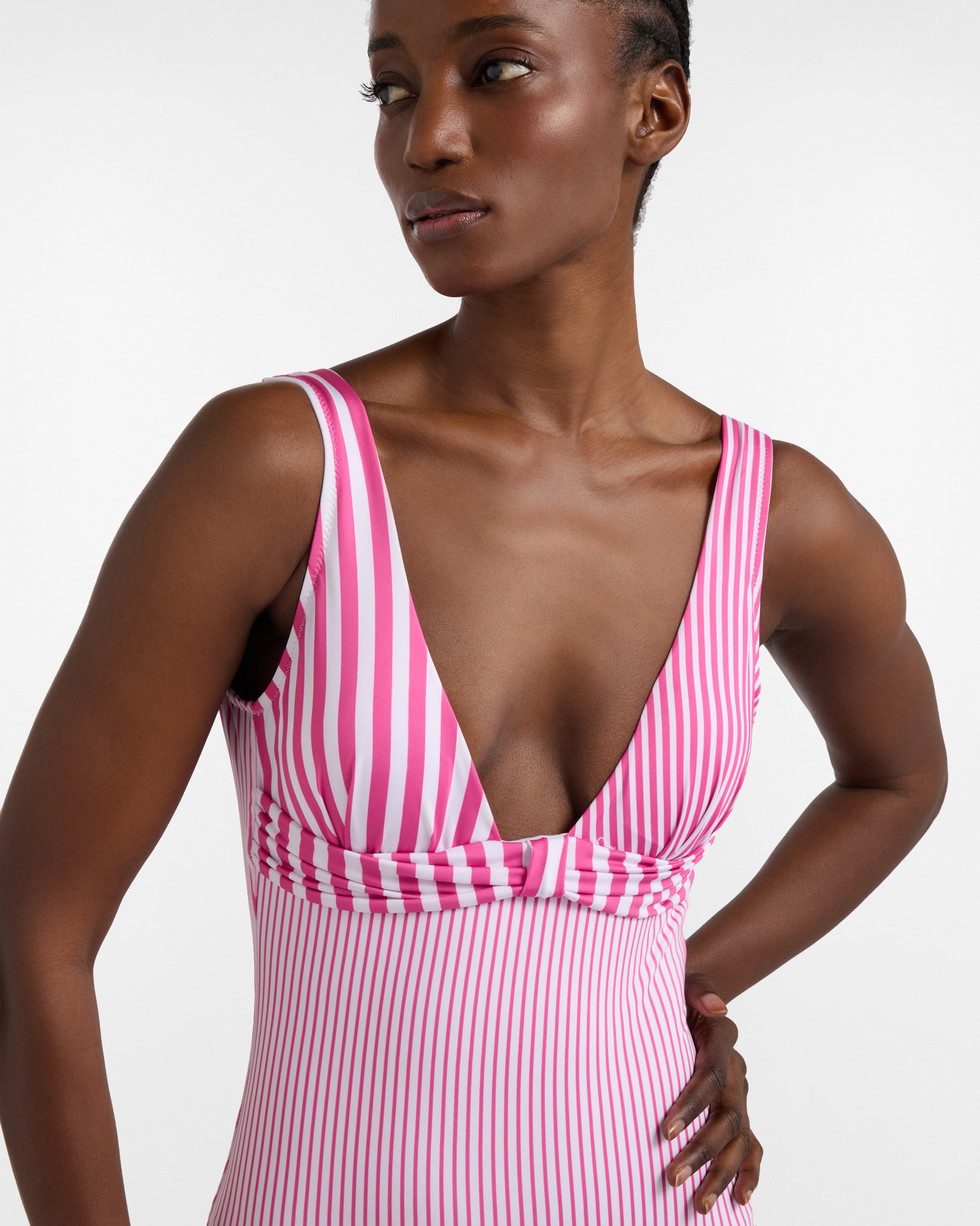 Women's Sorbet capsule one-piece swimsuit, Red, large image number 2